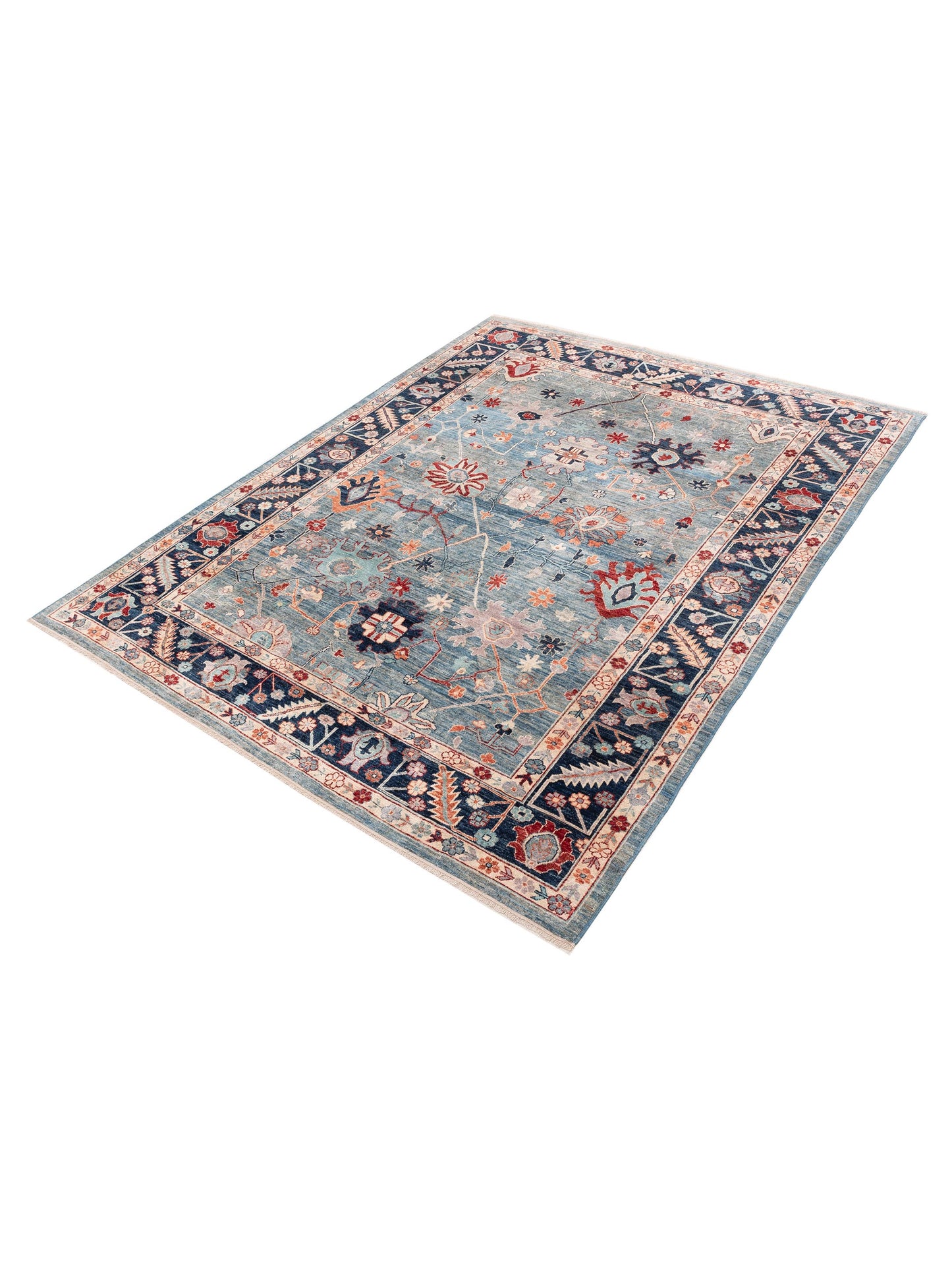 Anadol Oushak 154792 Blue Dark Blue 9.2x11.7 Hand Knotted Rug