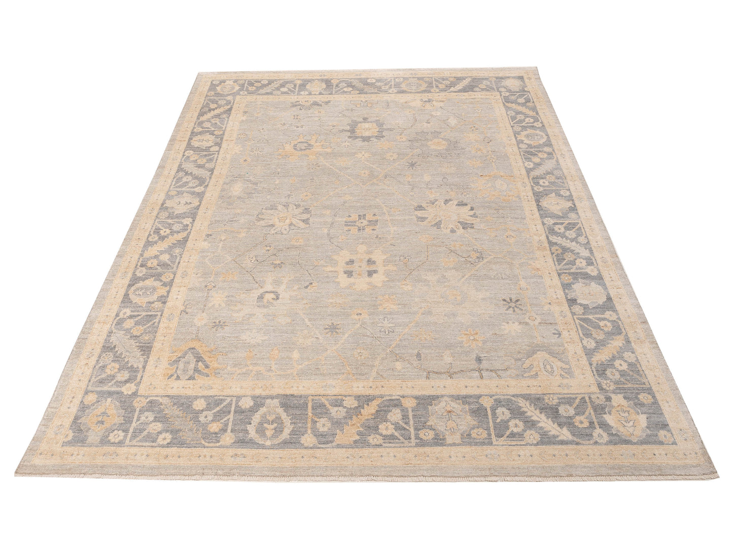 Anadol Oushak 154793 Silver Gray 9x11.10 Hand Knotted Rug