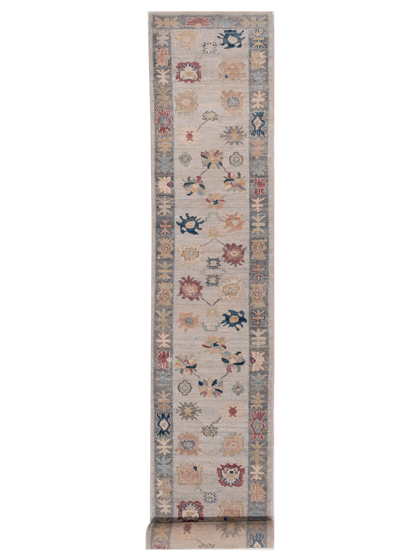 Anadol Oushak 154797 Silver Gray 2.10x29.1 Hand Knotted Rug