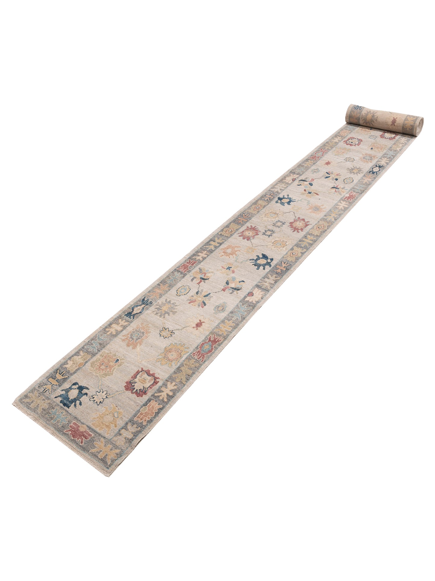 Anadol Oushak 154797 Silver Gray 2.10x29.1 Hand Knotted Rug