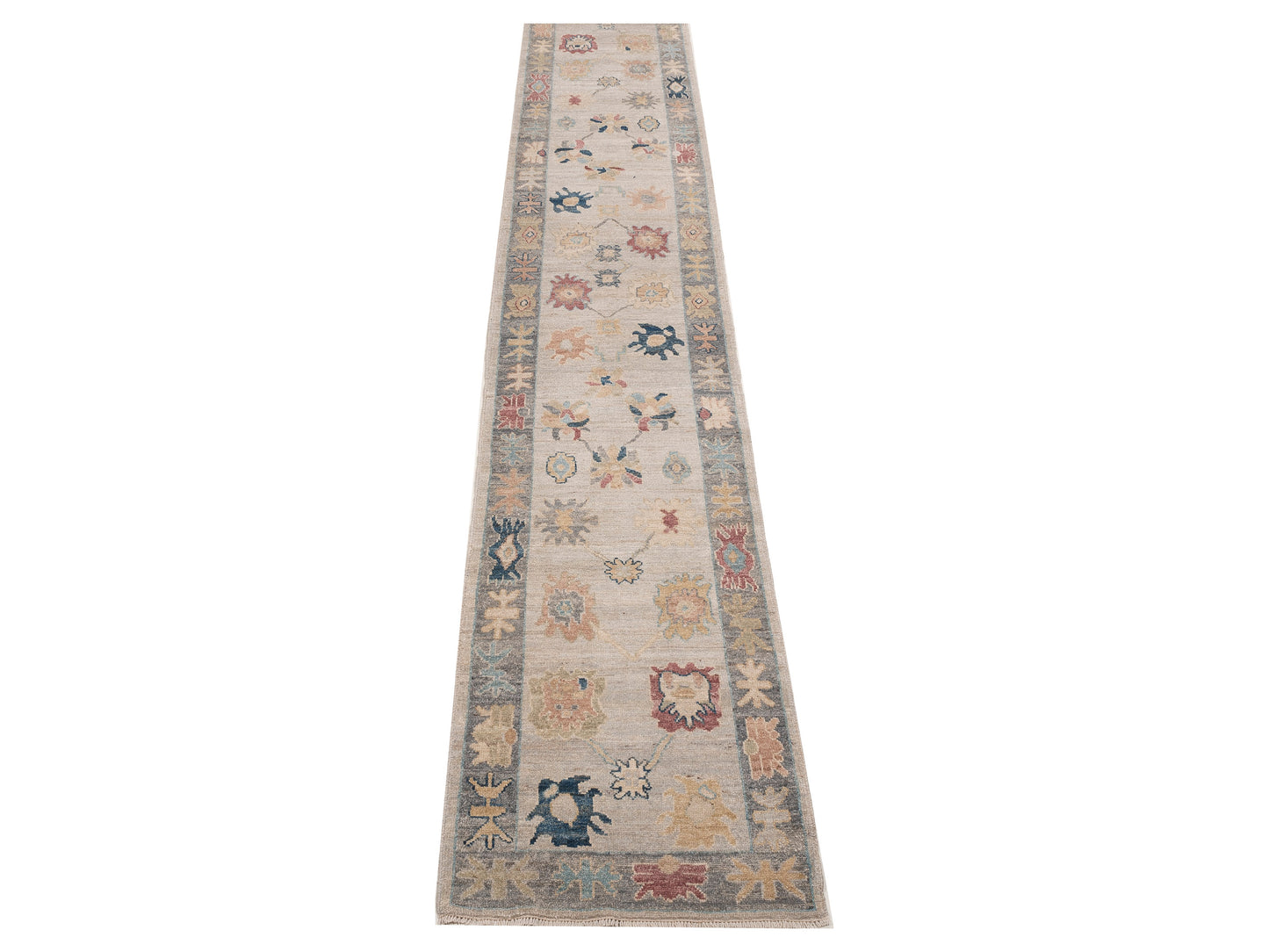 Anadol Oushak 154797 Silver Gray 2.10x29.1 Hand Knotted Rug