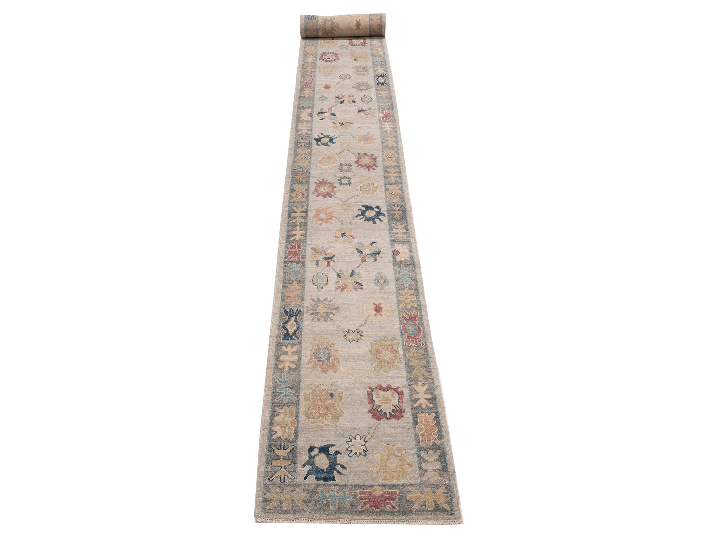 Anadol Oushak 154797 Silver Gray 2.10x29.1 Hand Knotted Rug