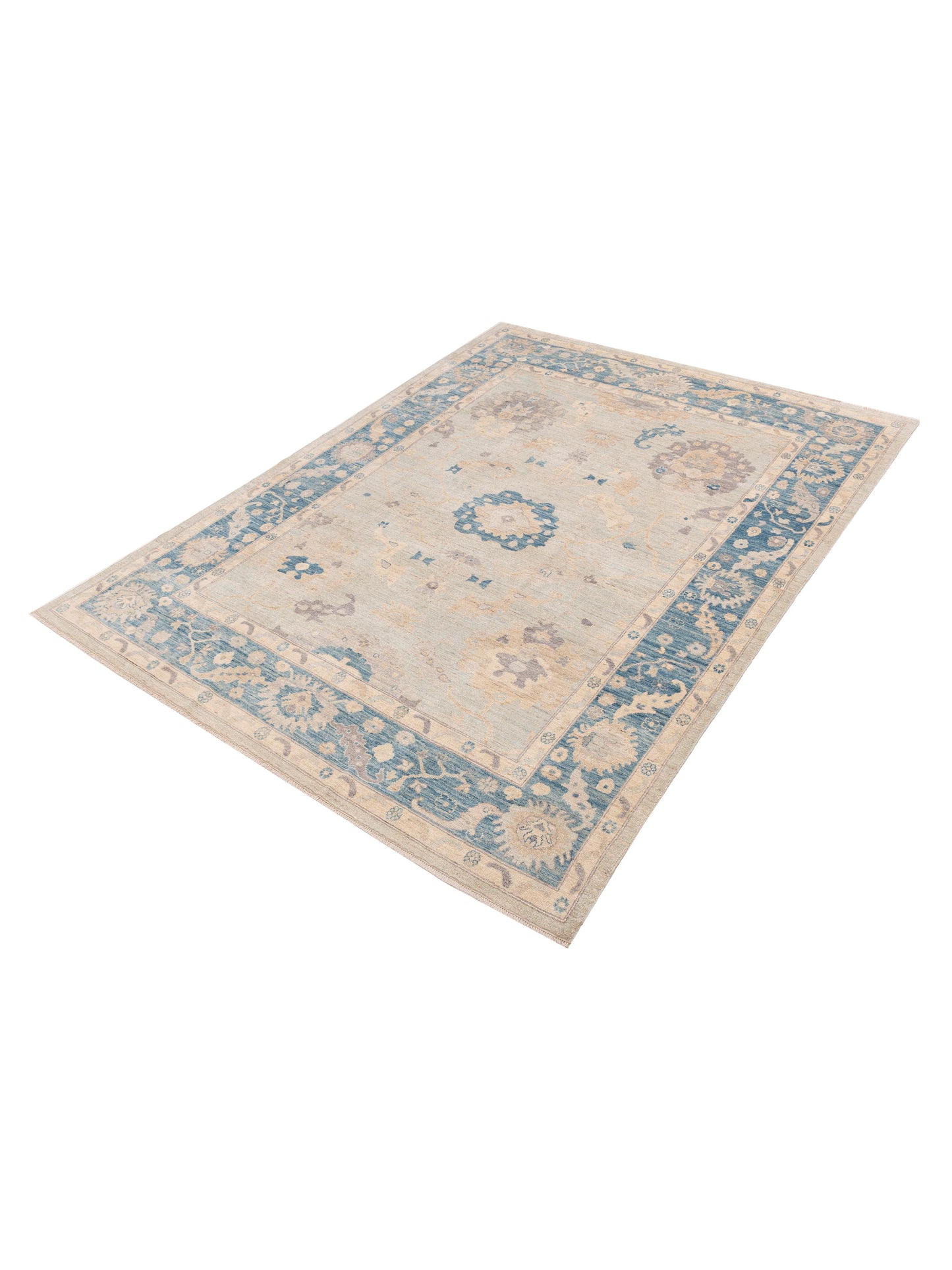 Anadol Oushak 154801 Silver Blue 9.2x12.3 Hand Knotted Rug