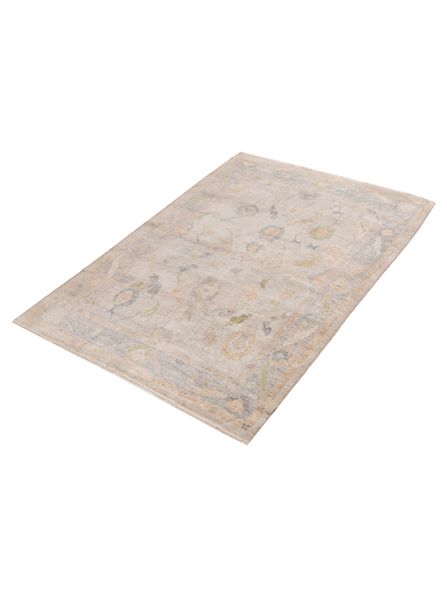 Anadol Oushak 154807 Silver Gray 5.11x8.9 Hand Knotted Rug