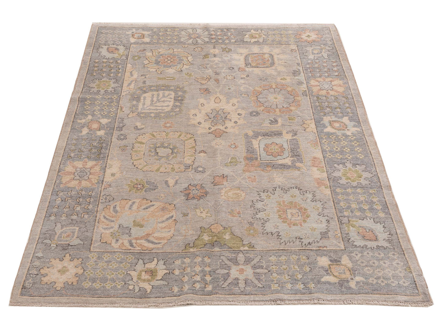 Anadol Oushak 154808 Gray Gray 6.2x8.10 Hand Knotted Rug