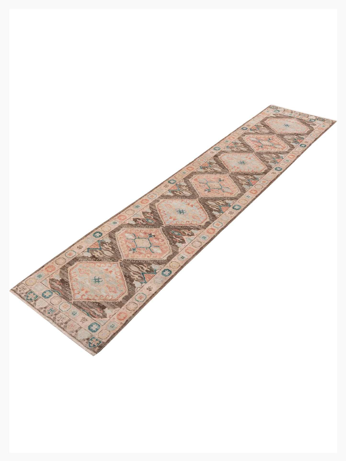 Anadol Oushak 154811 Brown Beige 3x13.10 Hand Knotted Rug