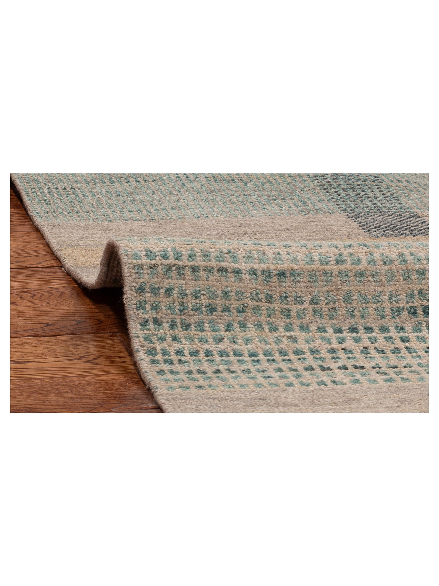 Aurore 154815 Taupe Green 7.11x10 Hand Knotted Rug
