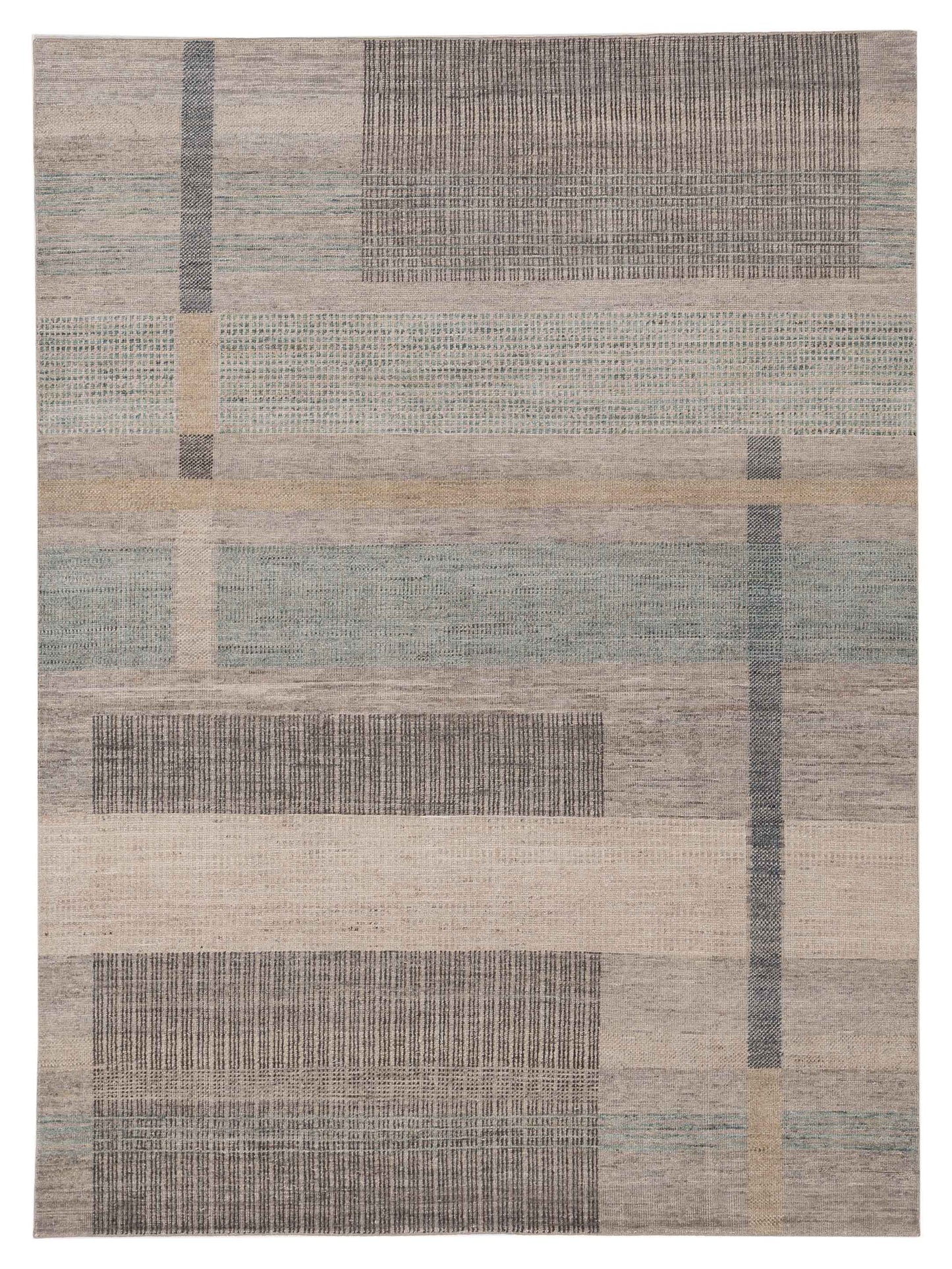 Aurore 154815 Taupe Green 7.11x10 Hand Knotted Rug