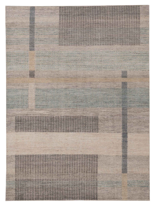 Aurore 154815 Taupe Green 7.11x10 Hand Knotted Rug