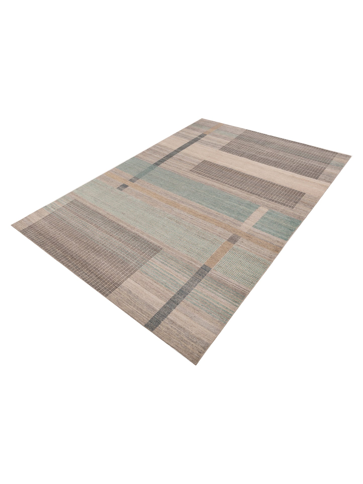 Aurore 154816 Taupe Green 9.10x14 Hand Knotted Rug