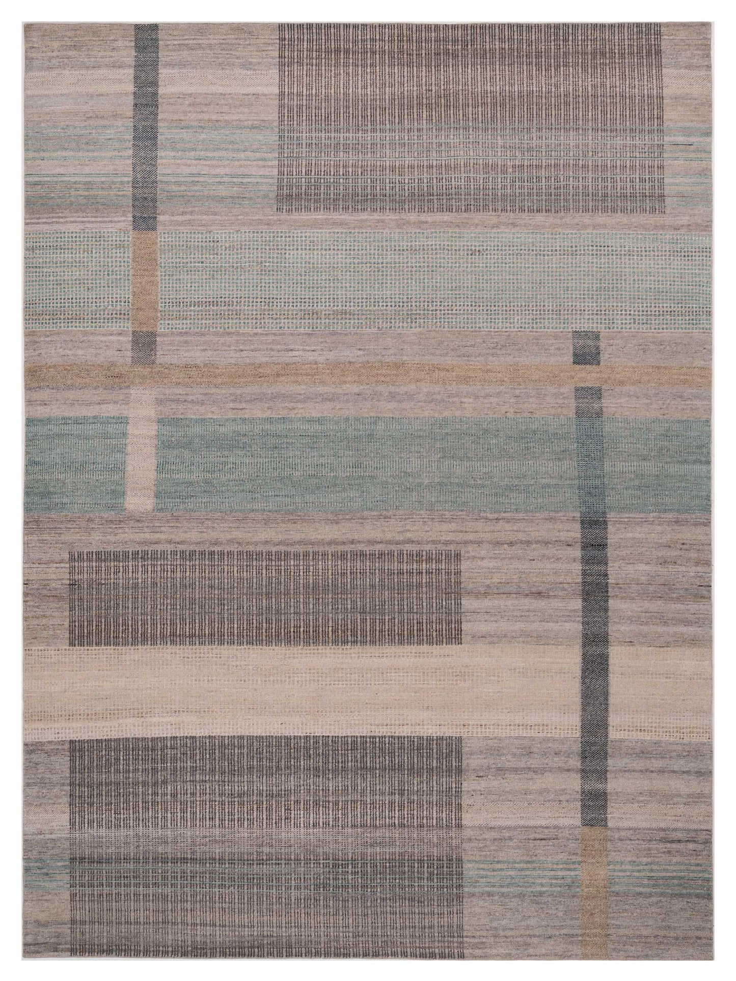 Aurore 154816 Taupe Green 9.10x14 Hand Knotted Rug