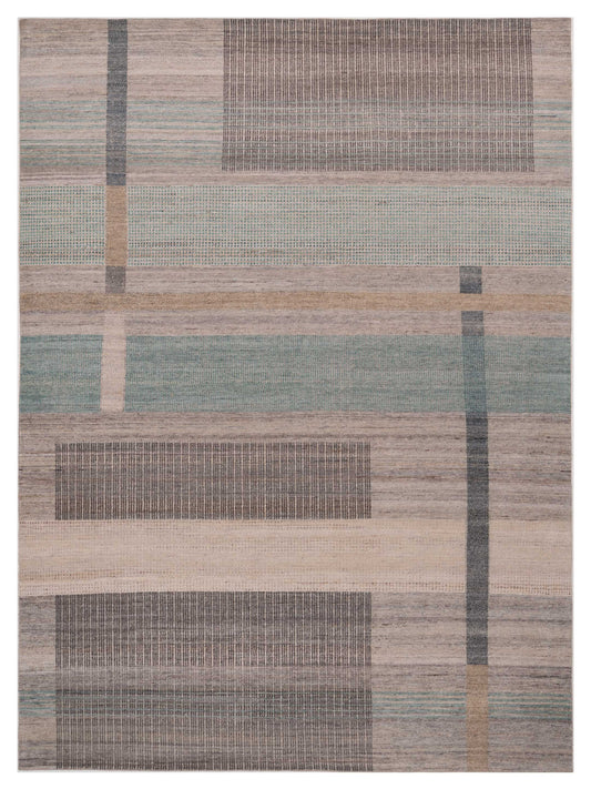 Aurore 154816 Taupe Green 9.10x14 Hand Knotted Rug