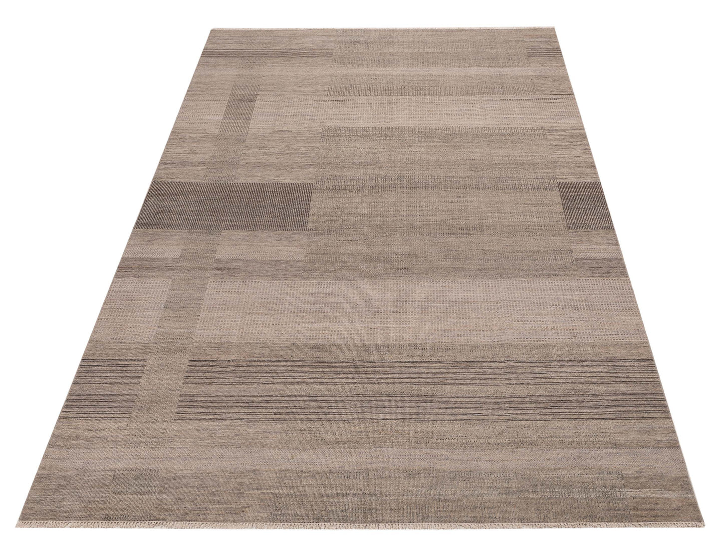 Aurore 154825 Gray Beige 9.11x14.1 Hand Knotted Rug
