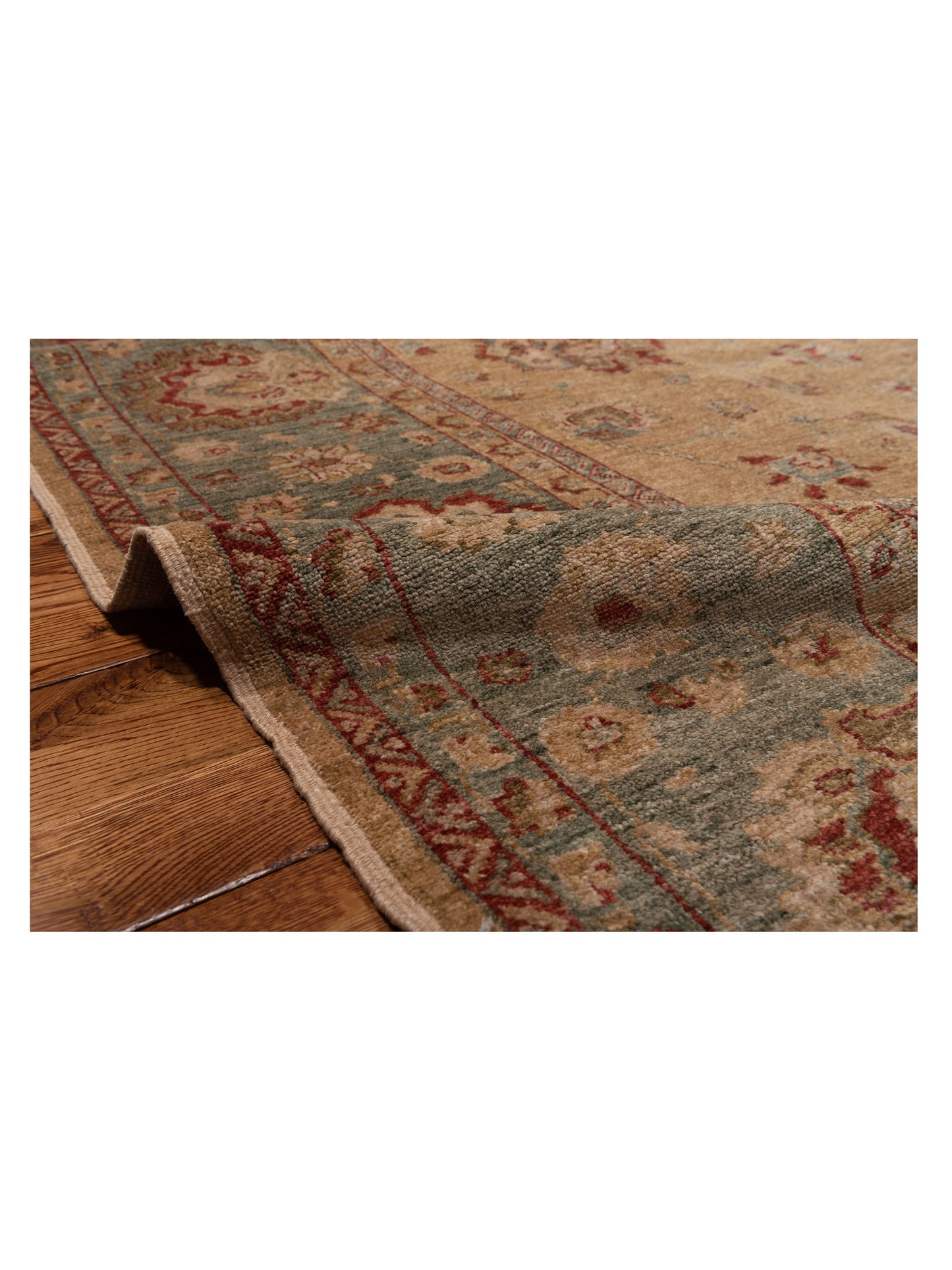 Elvan Alanur Gold Green 8.2x10.3 Hand Knotted Rug