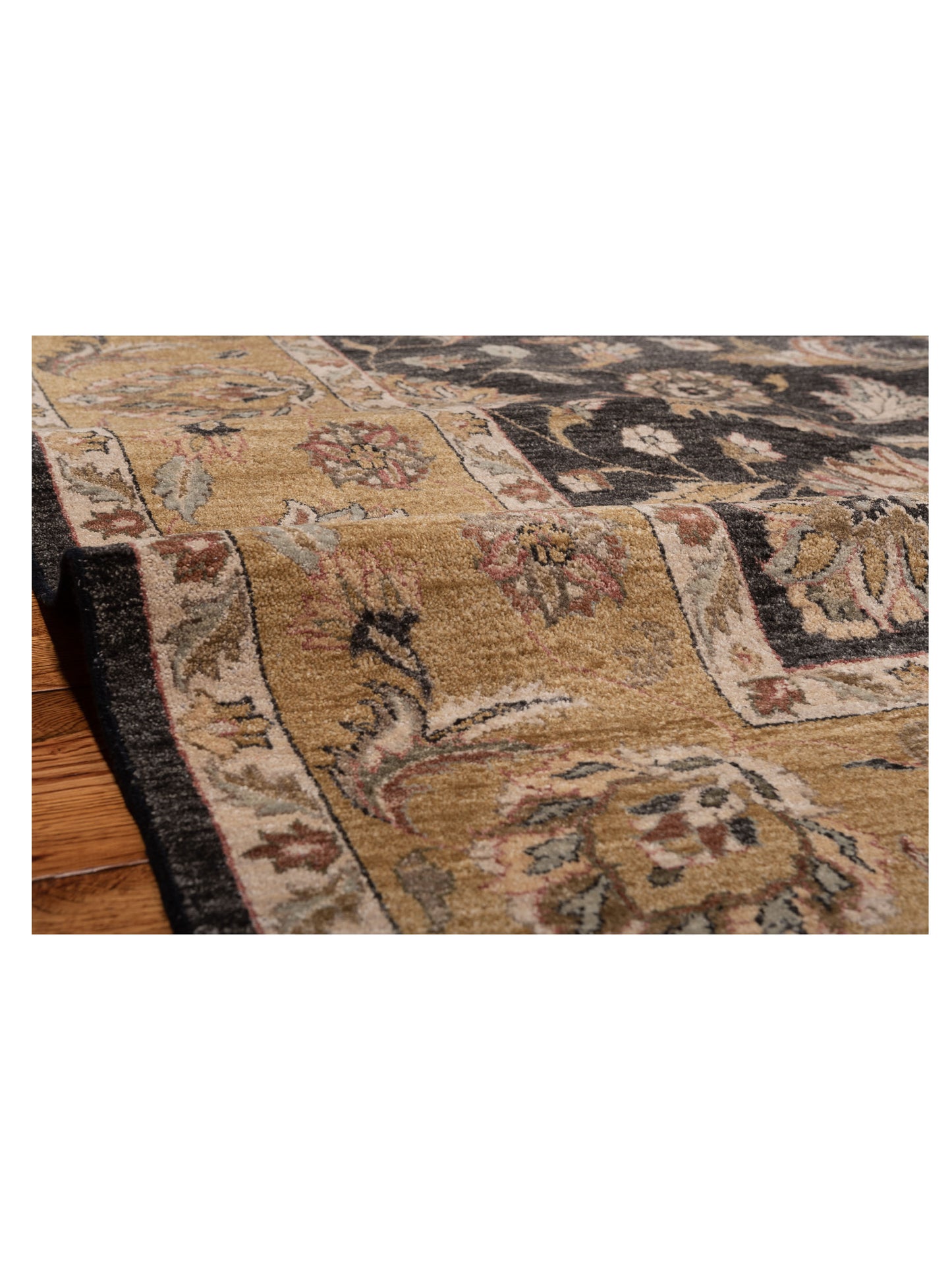 Crown 904206 Charcoal Gold 8x10.2 Hand Knotted Rug