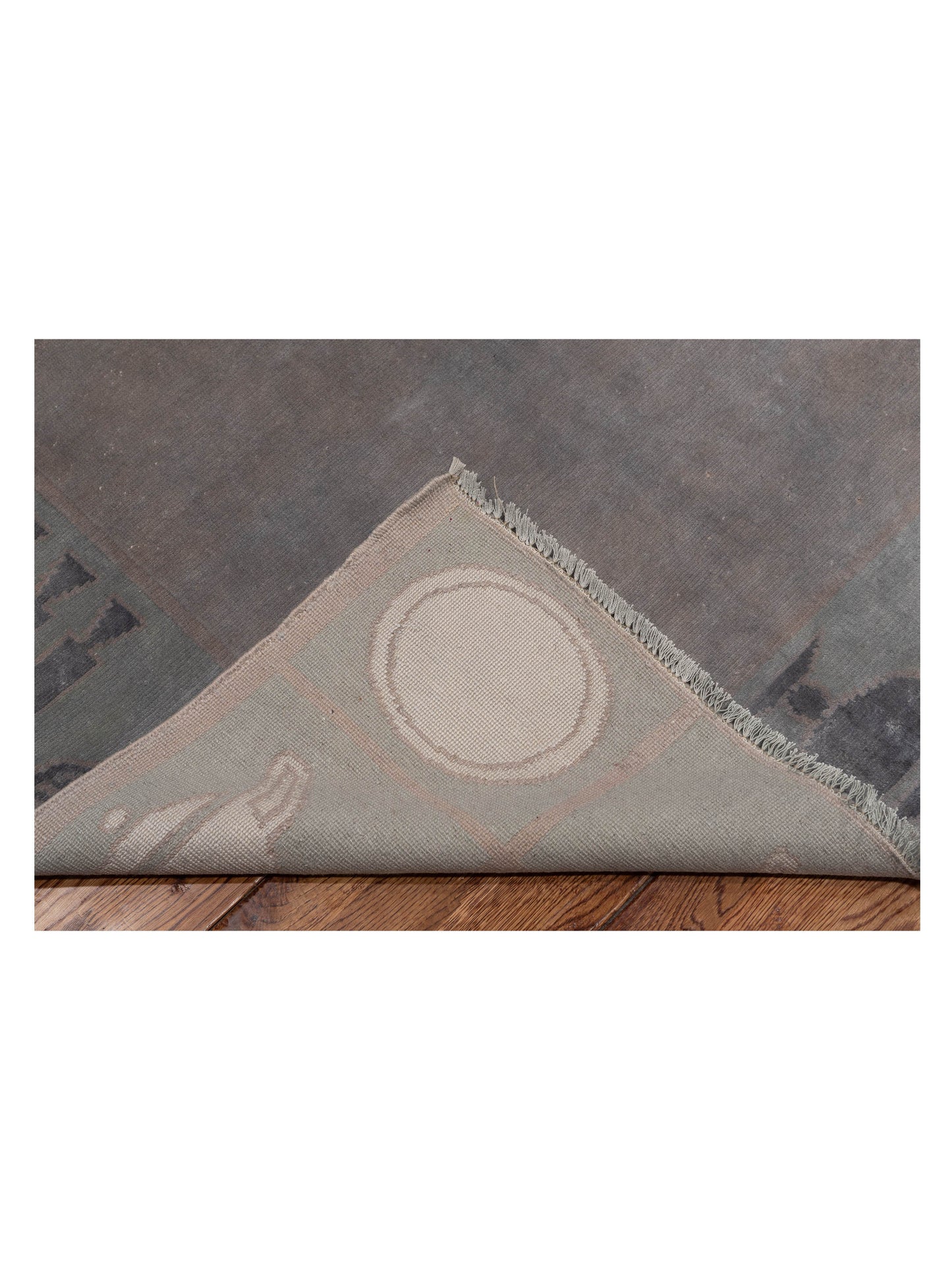 Vintage 951006 Gray 7.11x9.2 Hand Knotted Rug