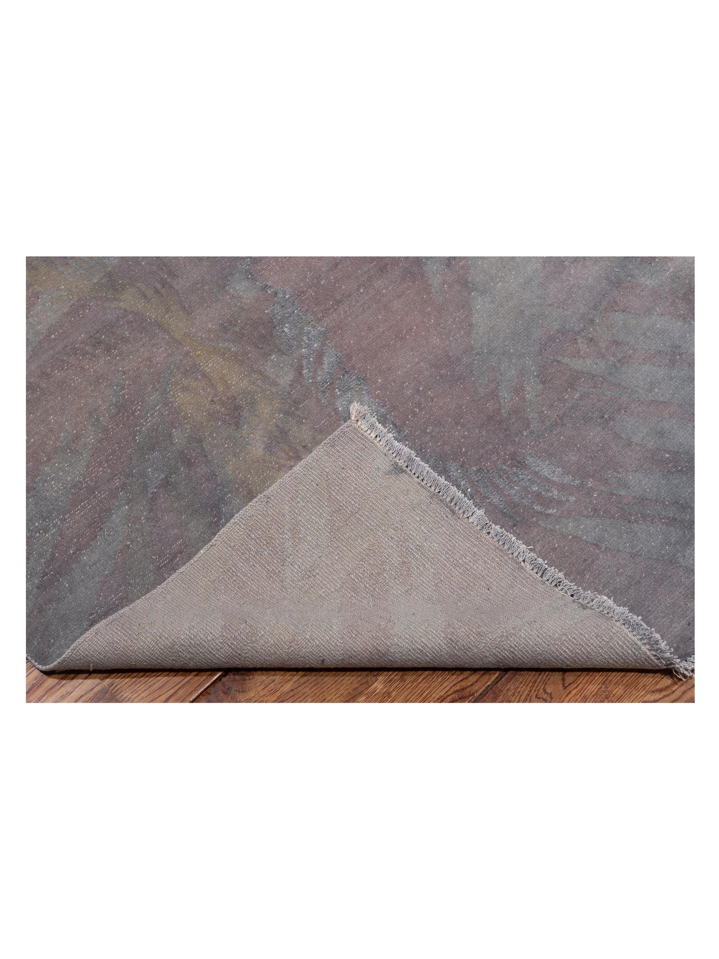 Vintage 951007 Silver Plum 8.1x9.1 Hand Knotted Rug