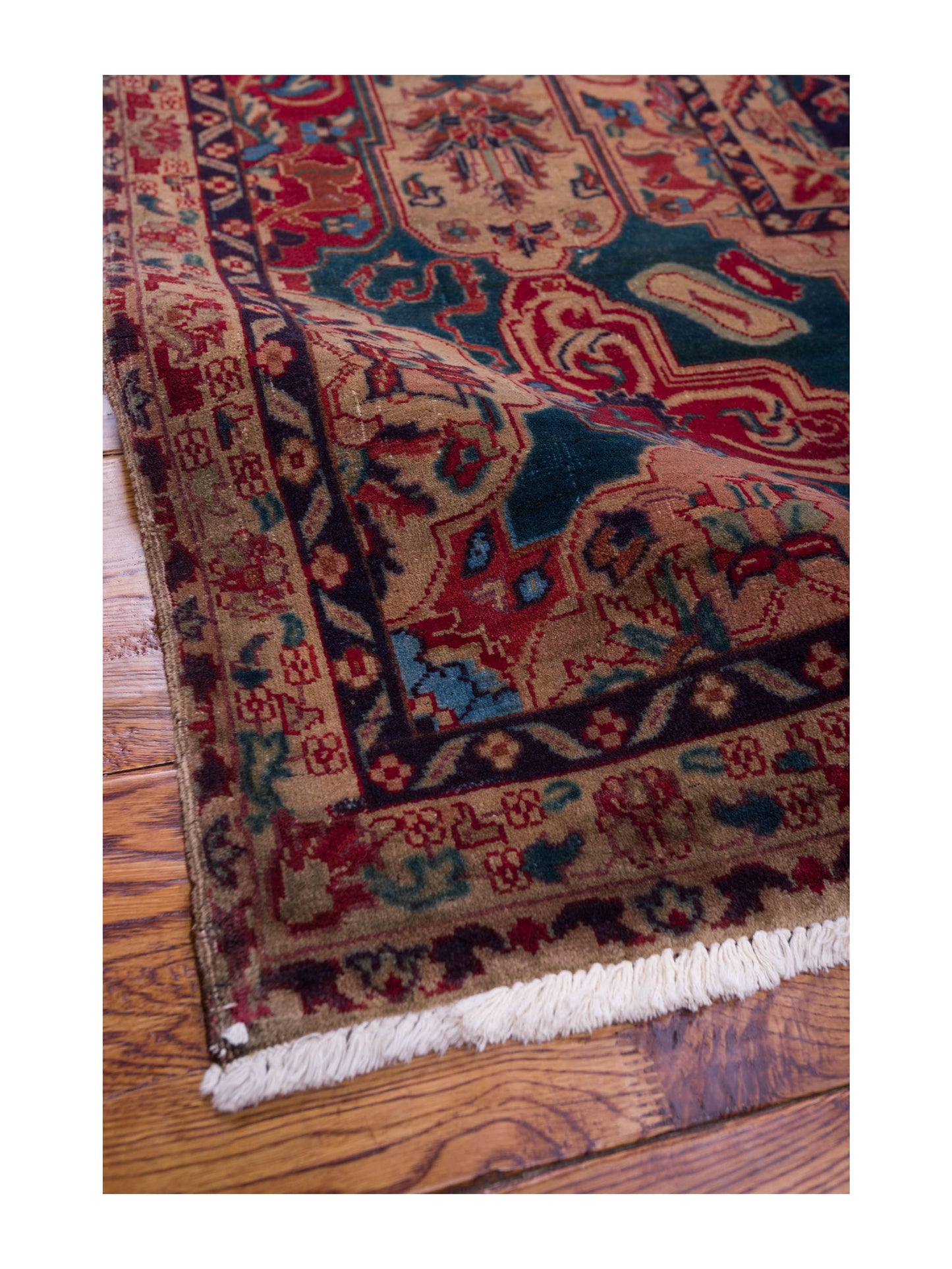 Crown 951009 Plum Teal Green 10x12.10 Hand Knotted Rug