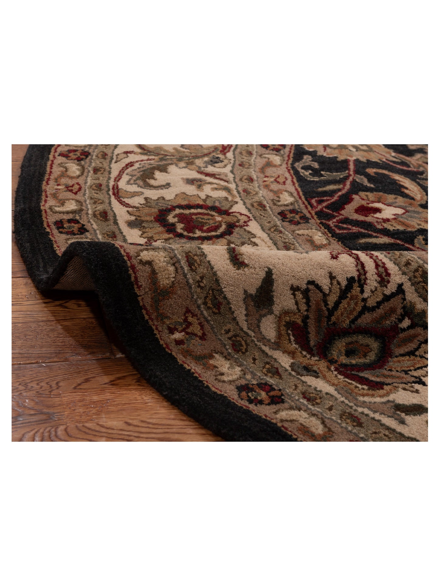 Hand Tufted 999004 Black Cream 7x7 Hand Tufted Rug