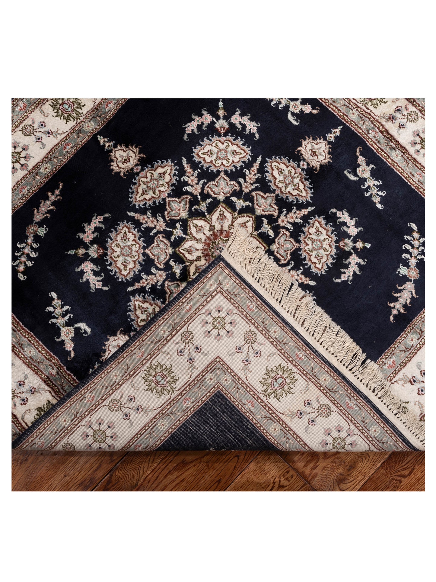 Milas 999101 Black Ivory 4.1x4.1 Hand Knotted Rug
