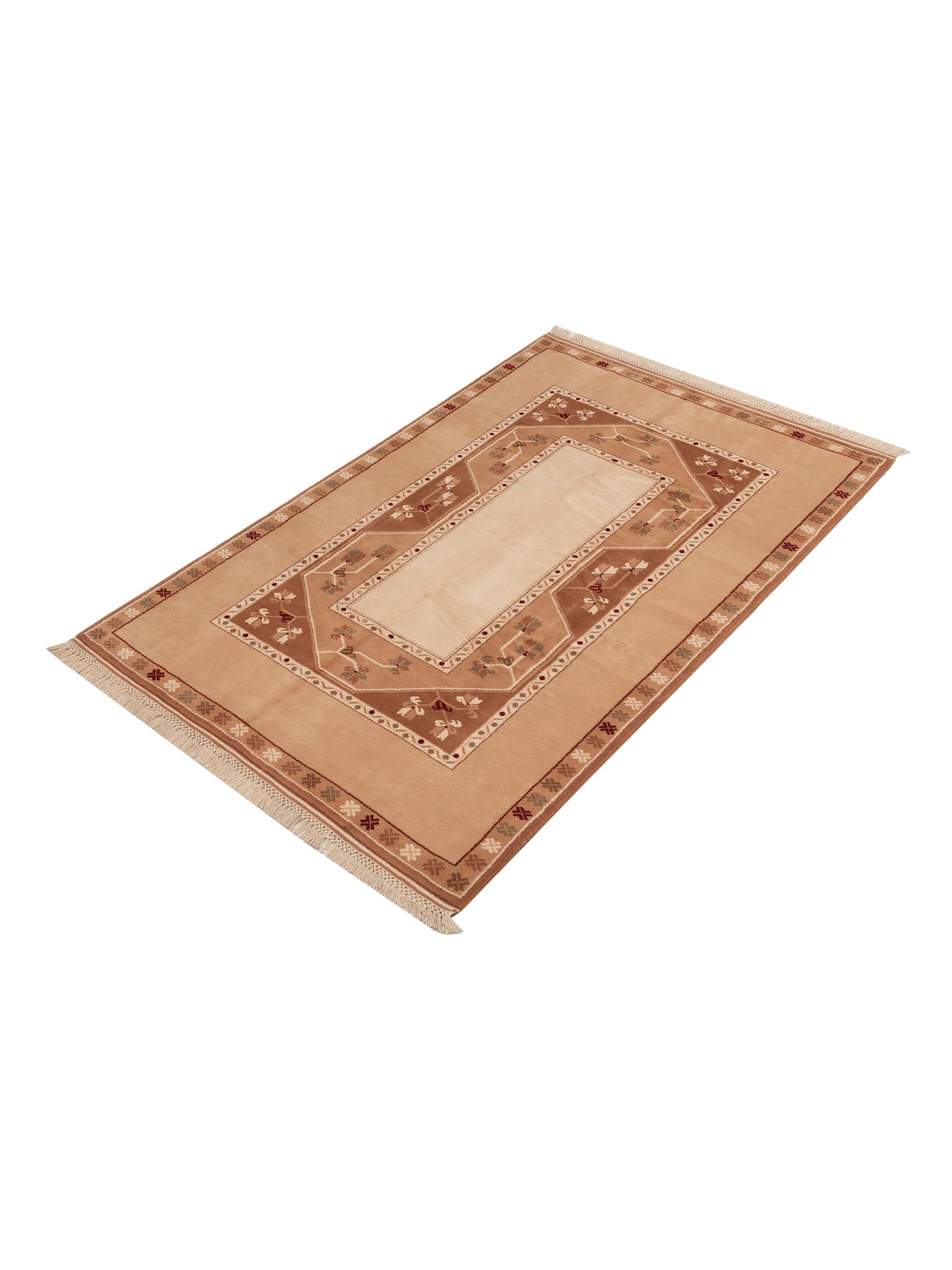 Milas 999104 Ivory Ivory 5.4x8.2 Hand Knotted Rug