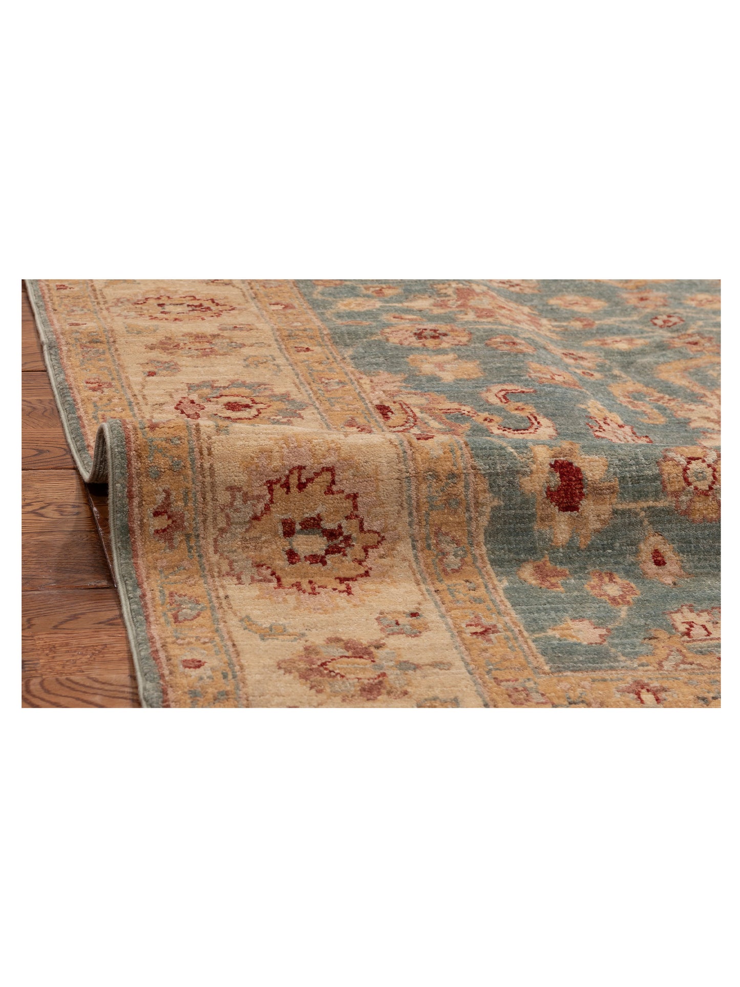 Silk Soumak 999141 Blue Beige 4.4x6.4 Hand Woven Rug