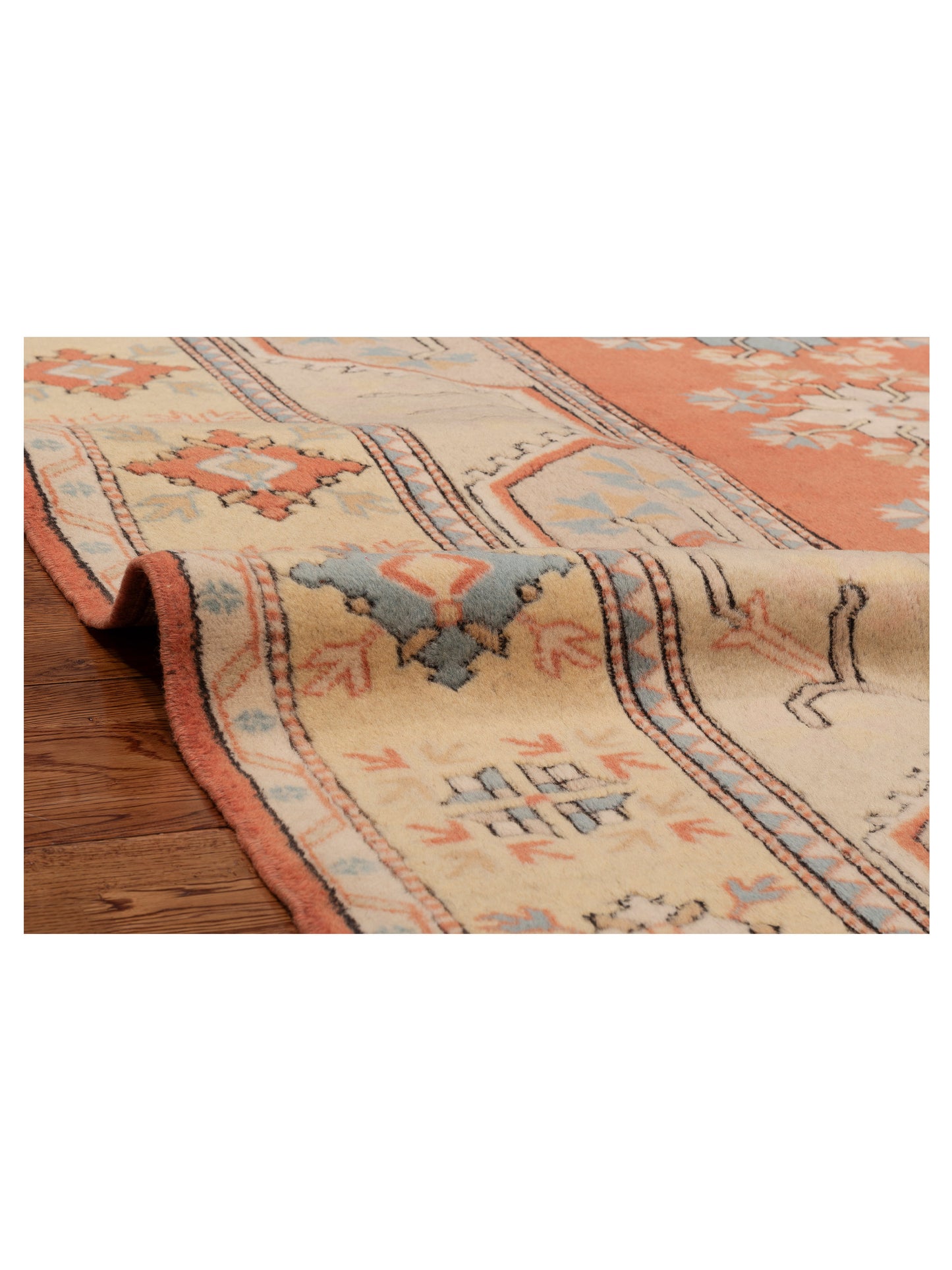 Milas 999150 Orange Beige 6.9x8.11 Hand Knotted Rug