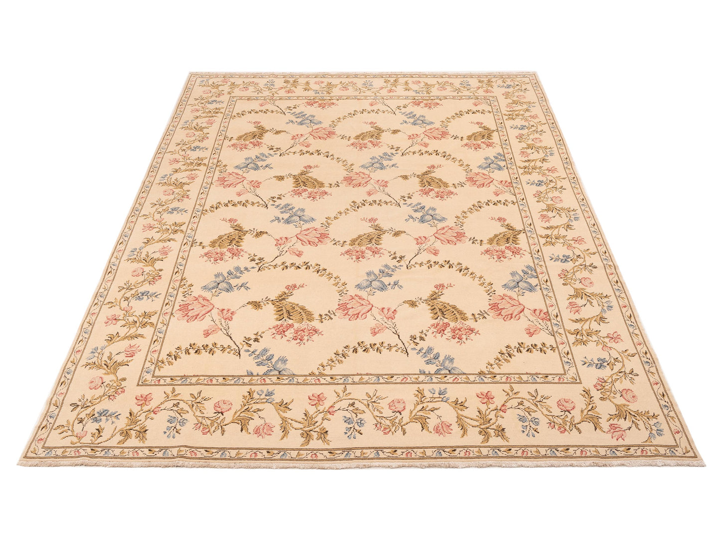 Bouquet 999922 Cream Cream 9.1x11.8 Hand Knotted Rug