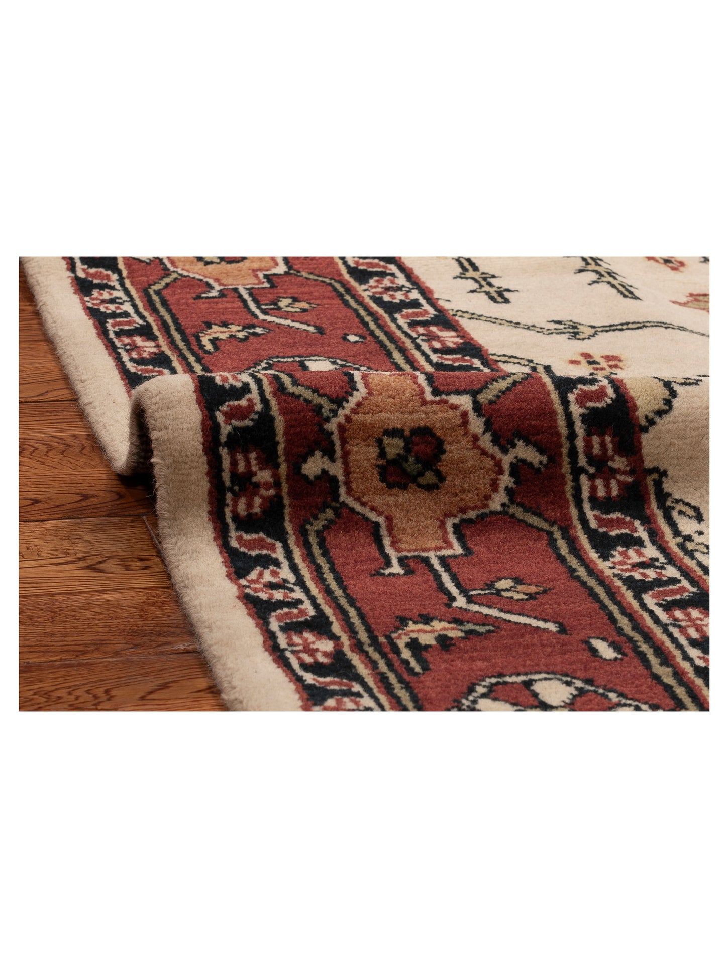 Lilac 999937 Ivory Brown 5.9x9.3 Hand Knotted Rug