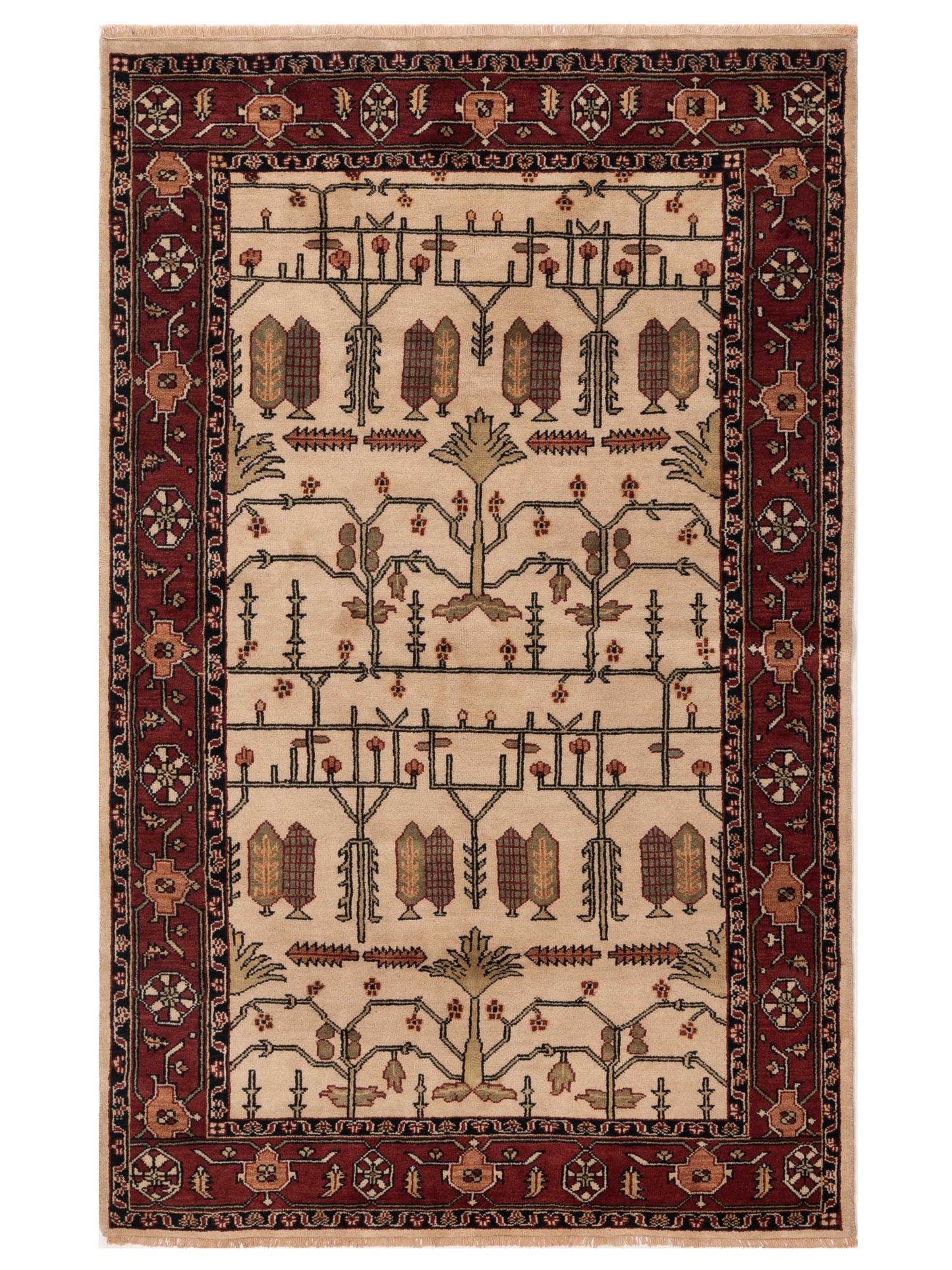 Rajpur Lilac Ivory Brown Traditional