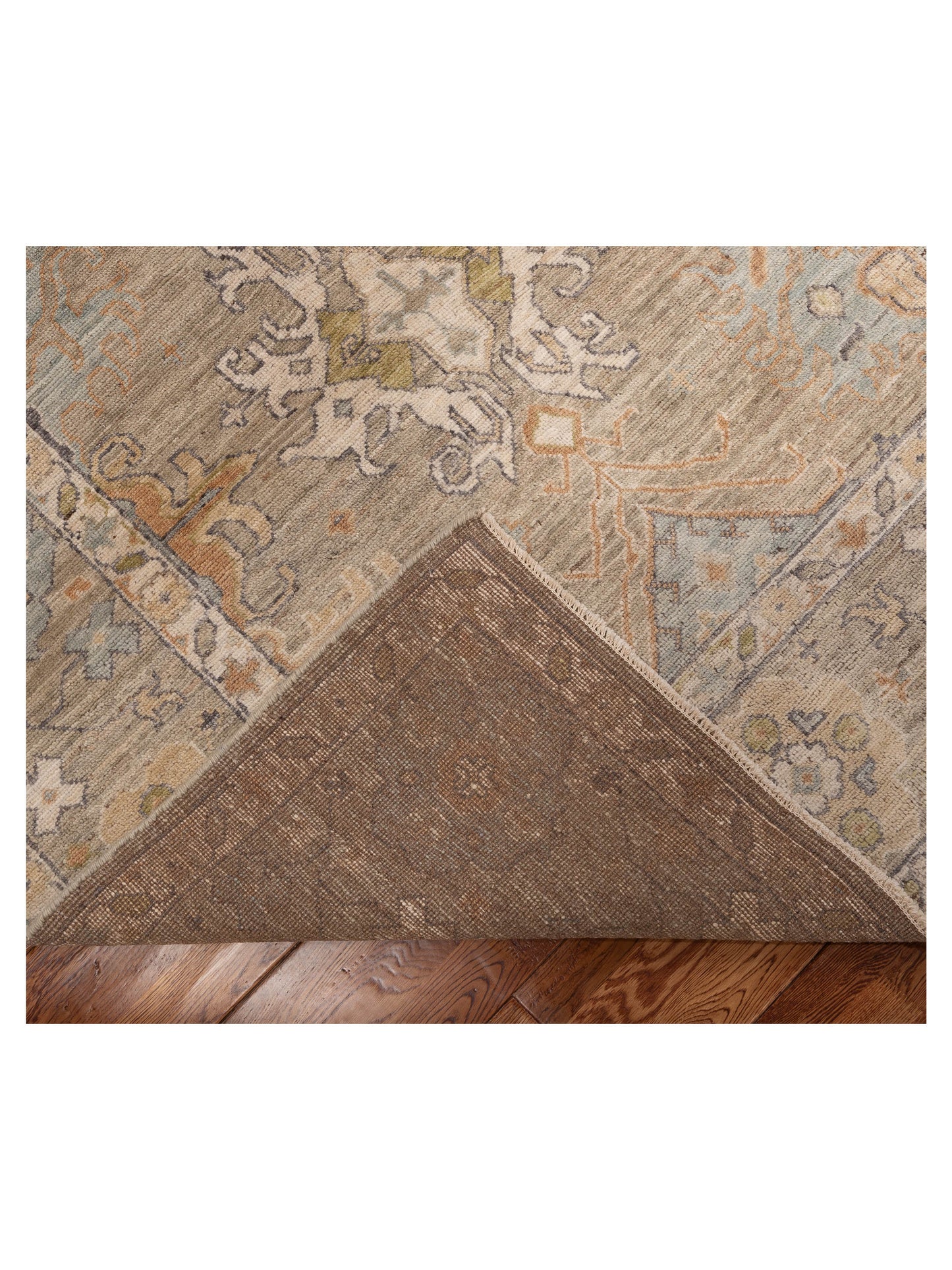 Oushak Shah 999941 Light Gray Light Gray 8.3x10.3 Hand Knotted Rug