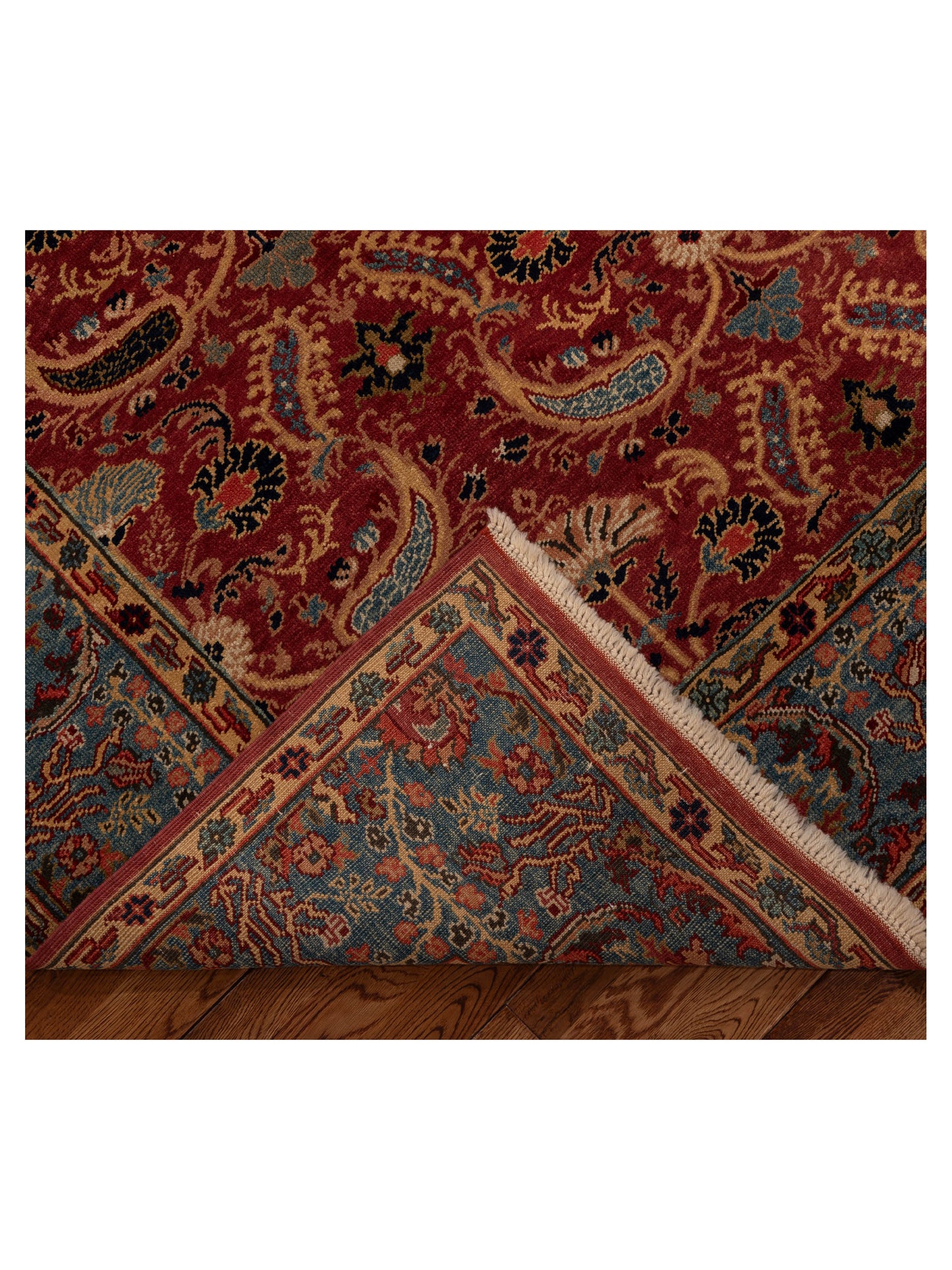 Antique Loom 999942 Red Blue 6.9x10.5 Hand Knotted Rug