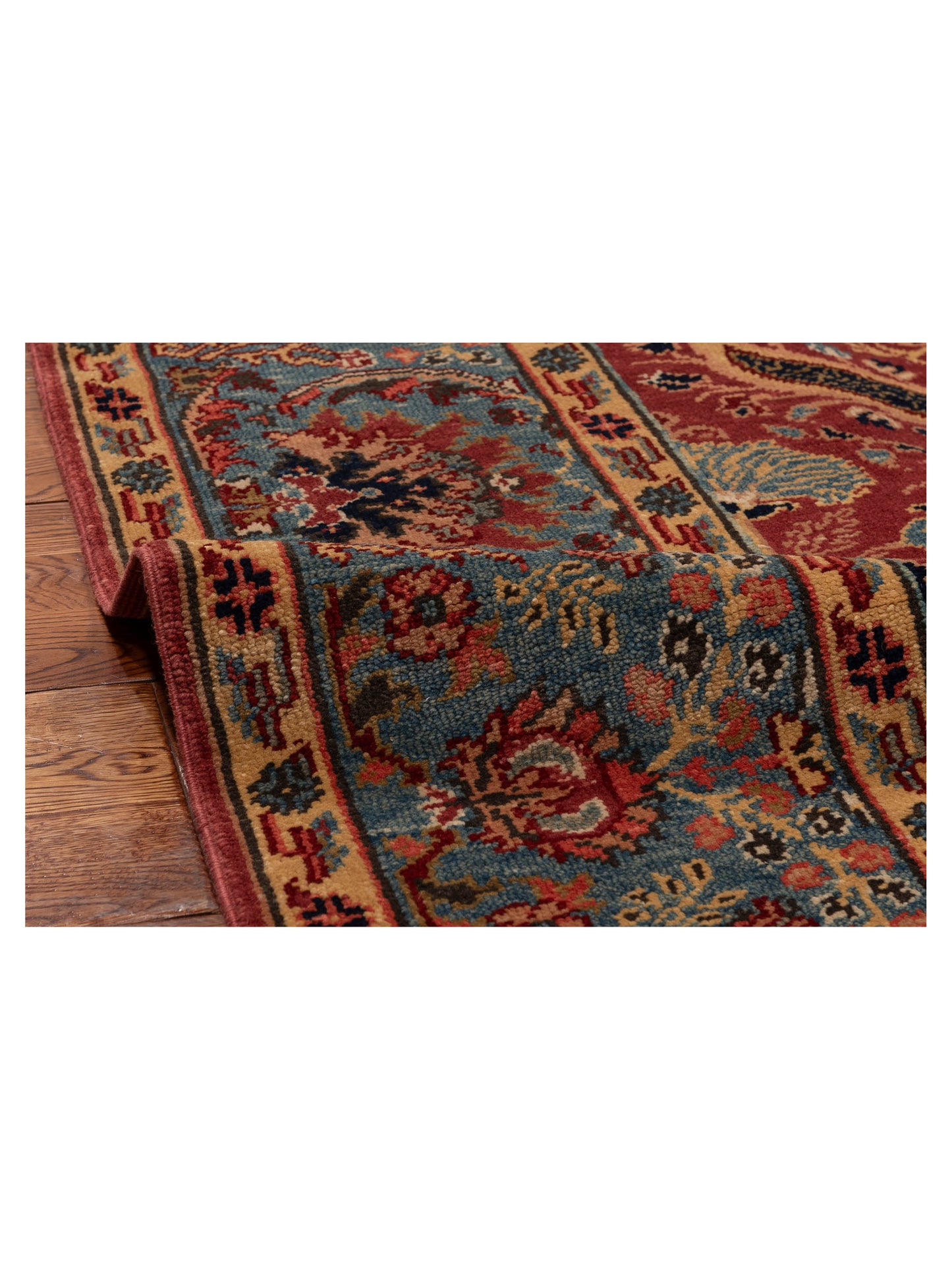 Antique Loom 999942 Red Blue 6.9x10.5 Hand Knotted Rug