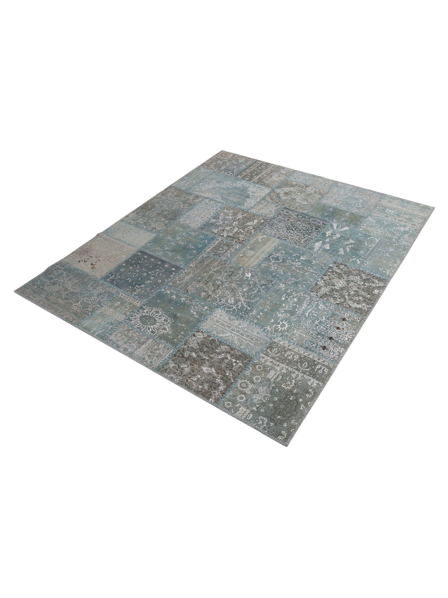 Turkish Vestige Patchwork 999962 Blue 8.3x9.10 Hand Knotted Rug