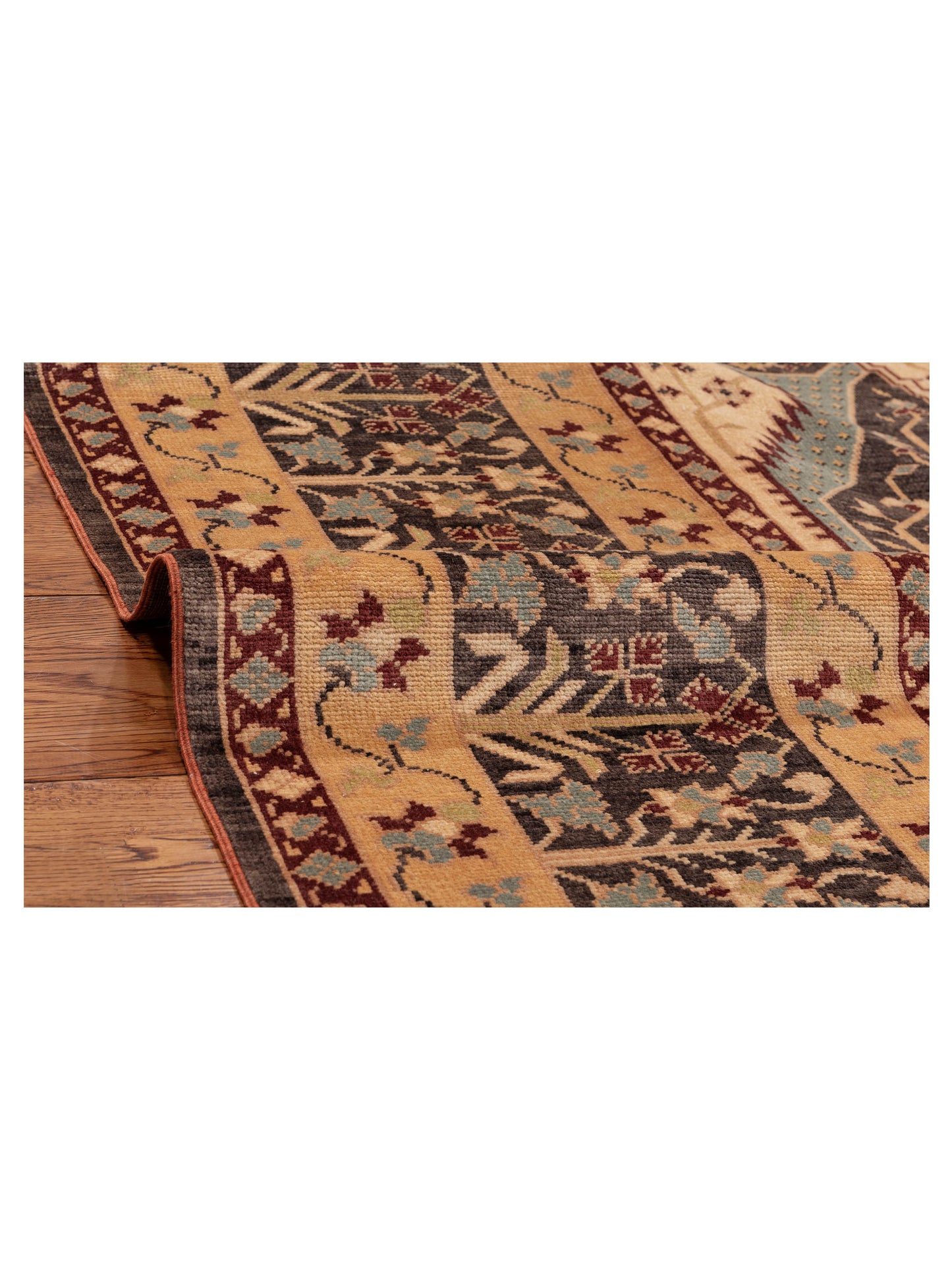 Antique Loom 999972 Cream Brown 6.11x9.4 Hand Knotted Rug
