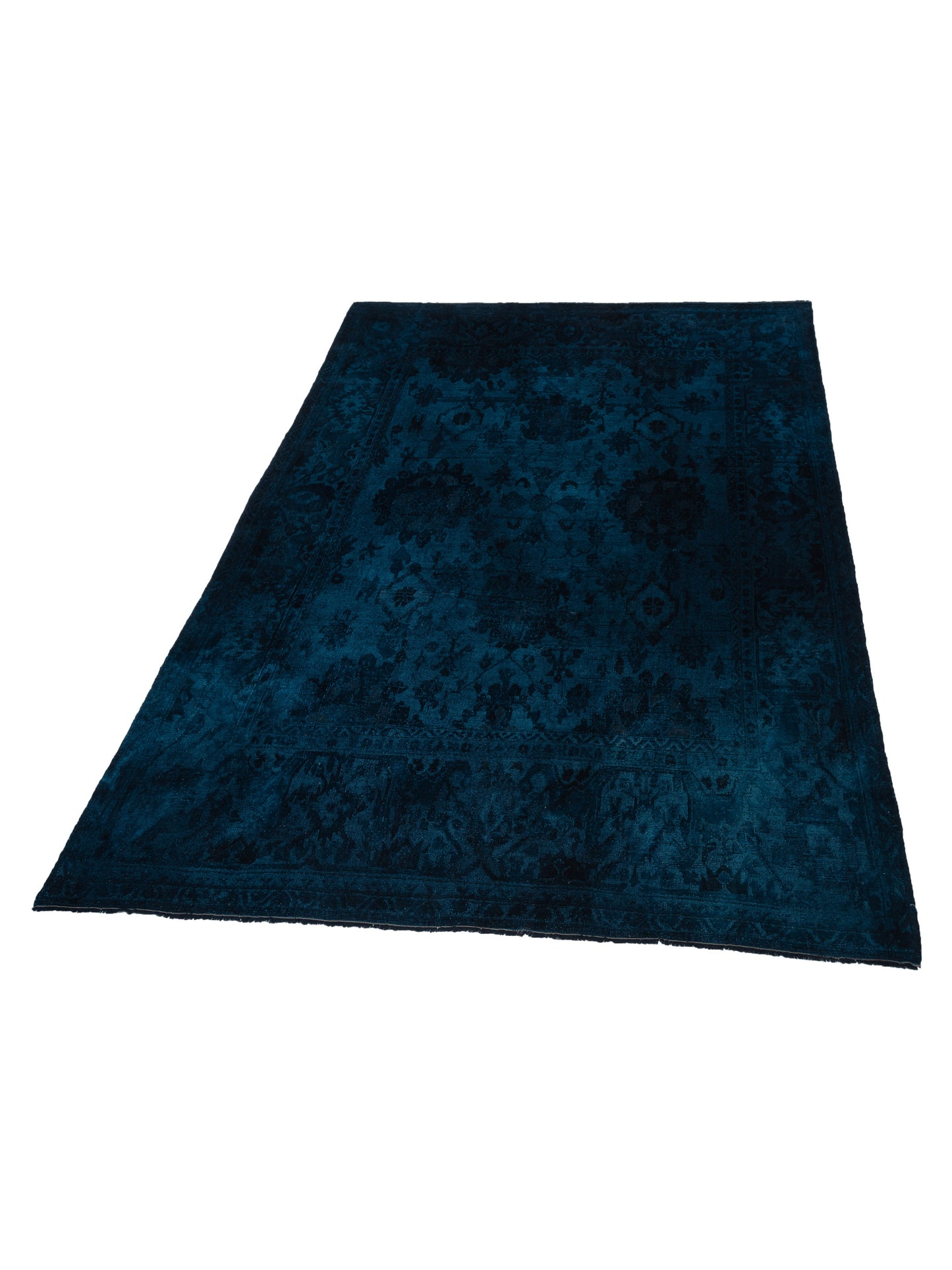 Vintage 999997 Teal Blue 10.9x14.9 Hand Knotted Rug