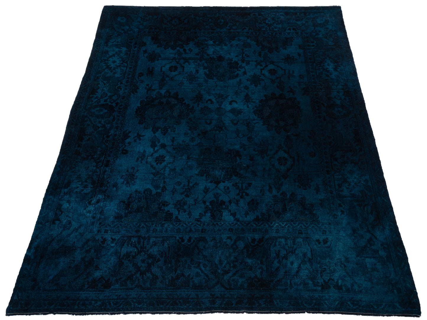 Vintage 999997 Teal Blue 10.9x14.9 Hand Knotted Rug