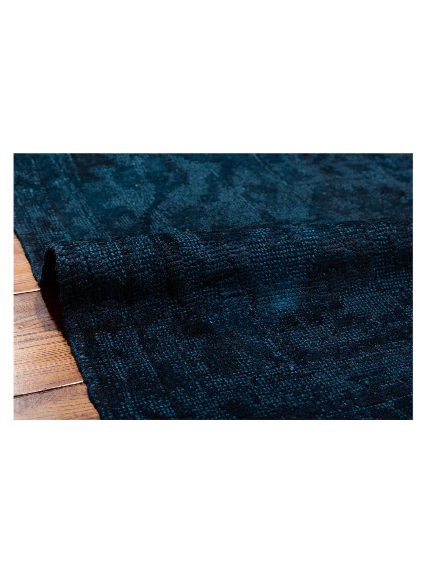 Vintage 999997 Teal Blue 10.9x14.9 Hand Knotted Rug