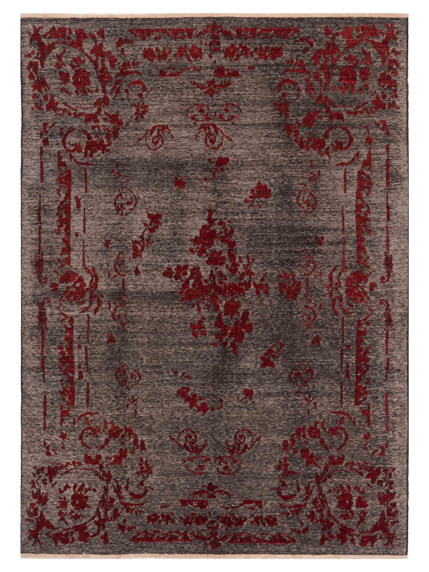 Pasha Defne Charcoal Red Transitional