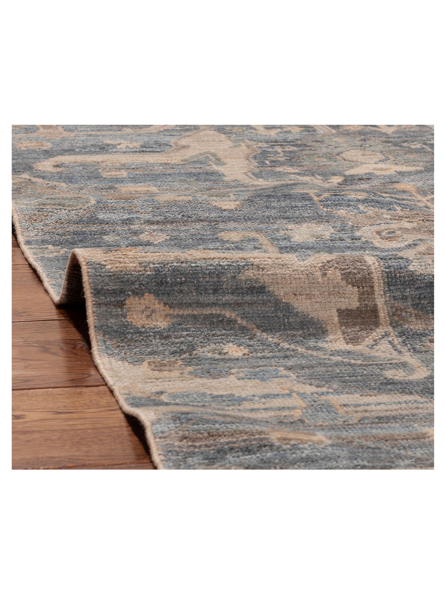Angora Oushak 155798 Gray Gray 9.4x11.5 Hand Knotted Rug
