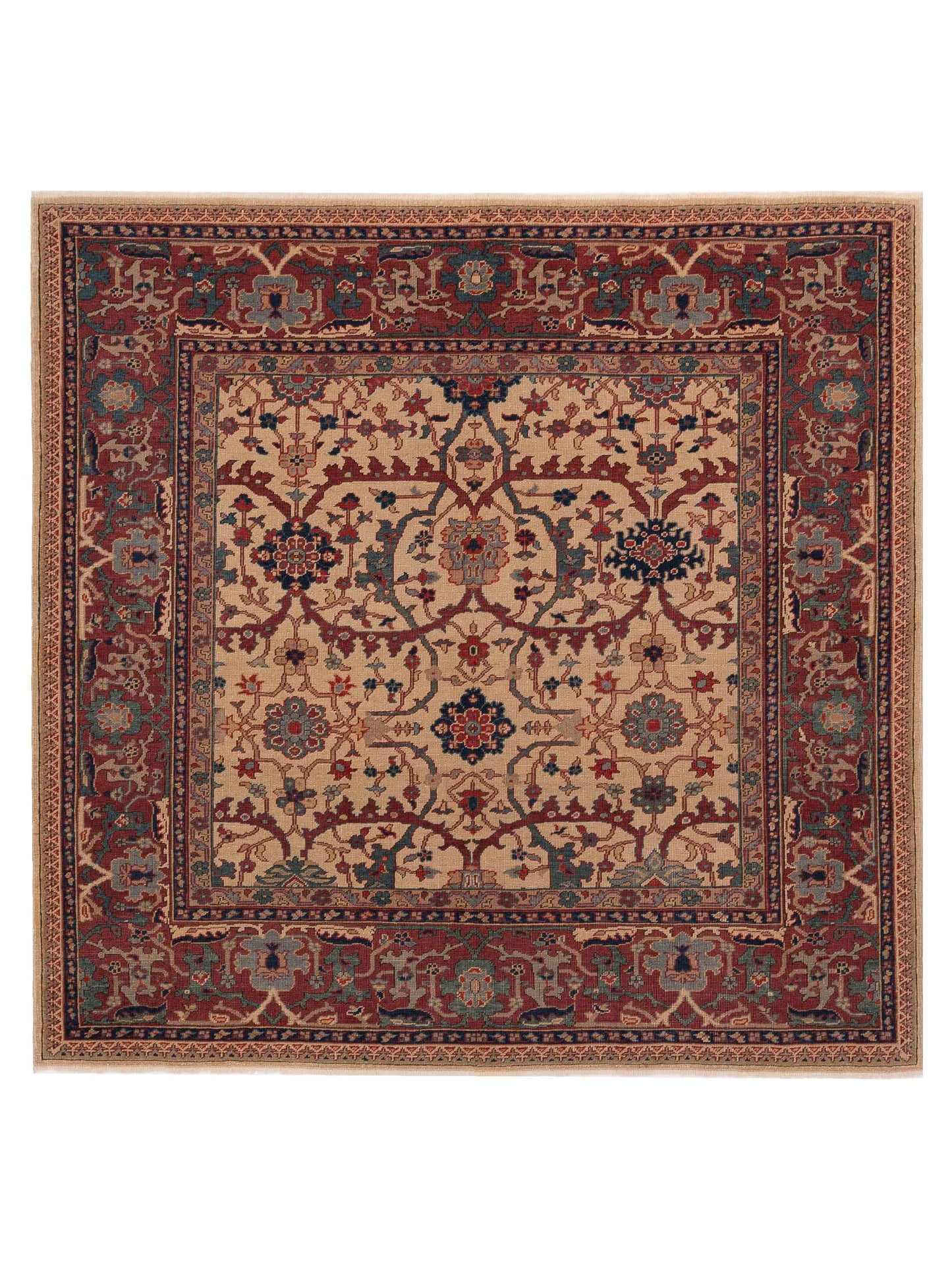 Pasha Antique Loom Ivory Red Traditional
