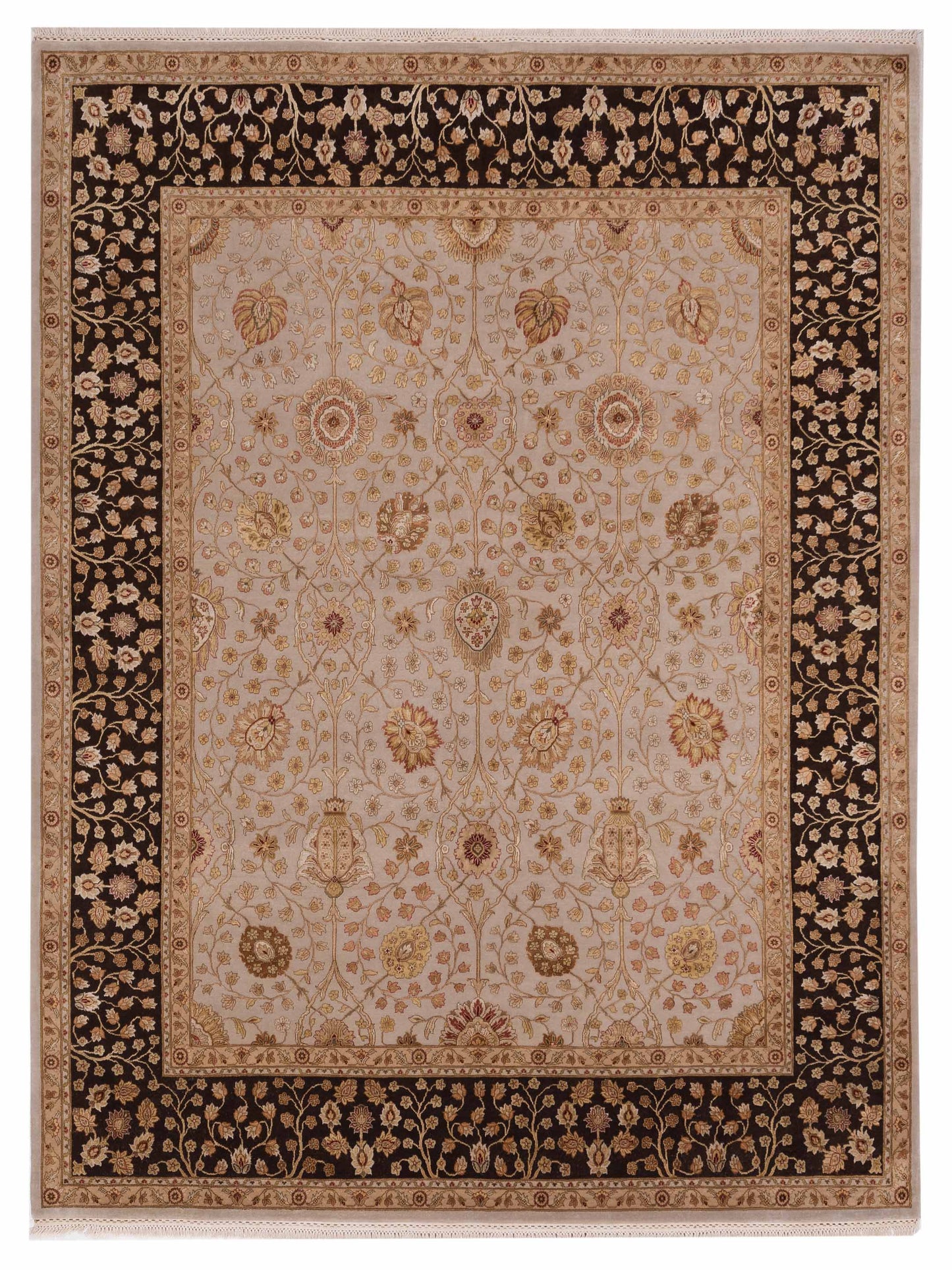 Rajpur Imperial Silk Ivory Brown Traditional