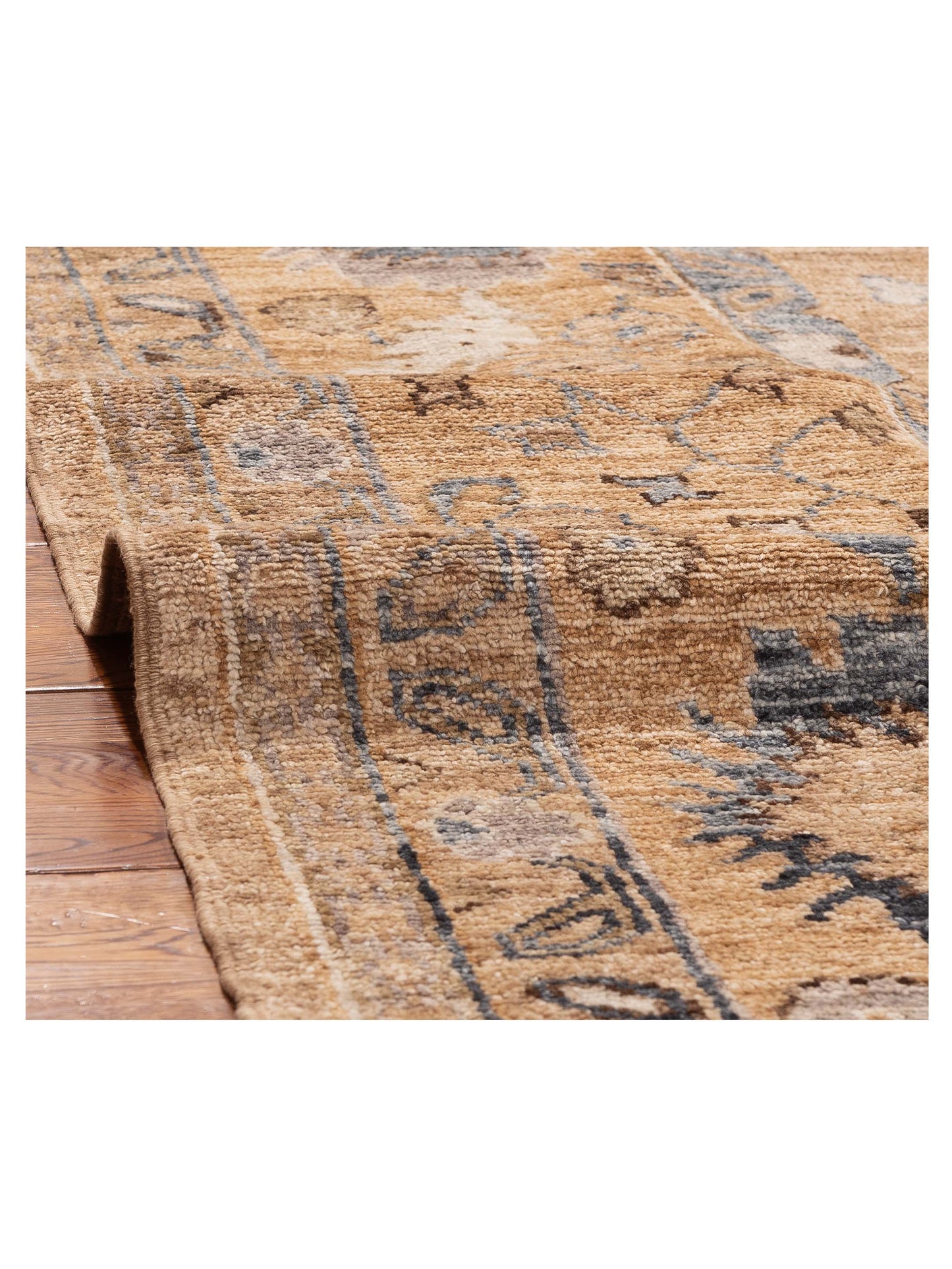 Angora Oushak 156171 Gold Gold 10.3x13.11 Hand Knotted Rug