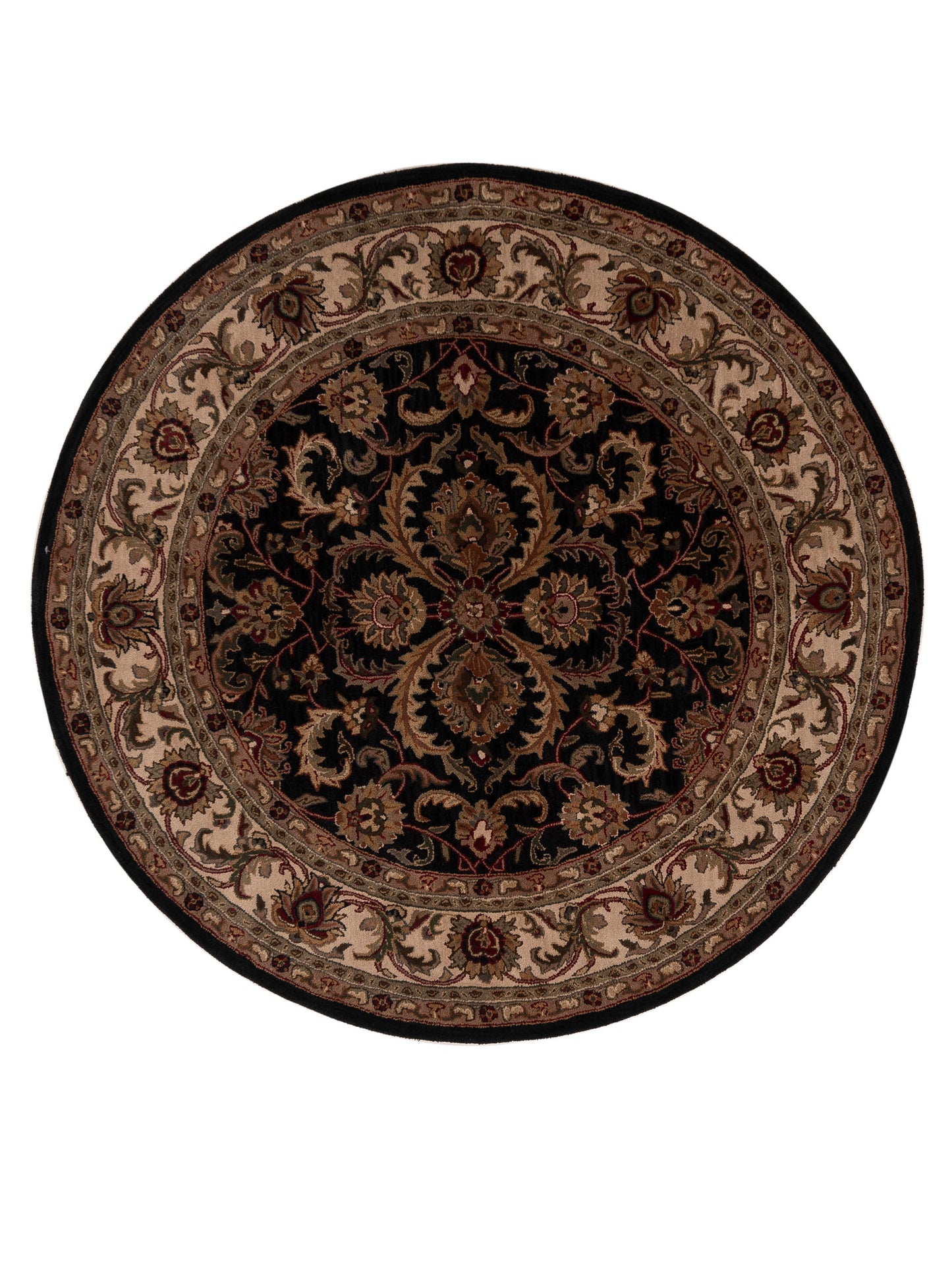 Rajpur Hand Tufted Black Cream Transitional