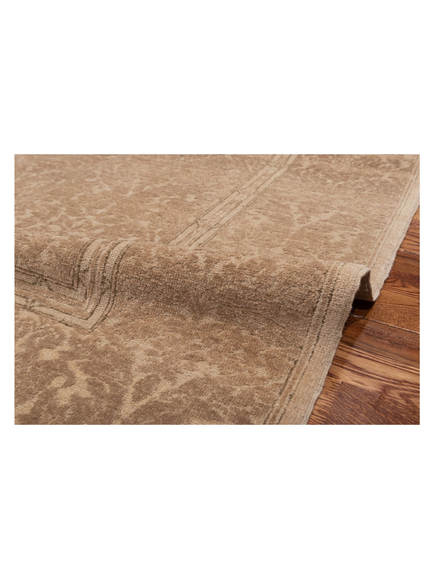 Defne Rose Beige Light Brown 6.2x9.1 Hand Knotted Rug