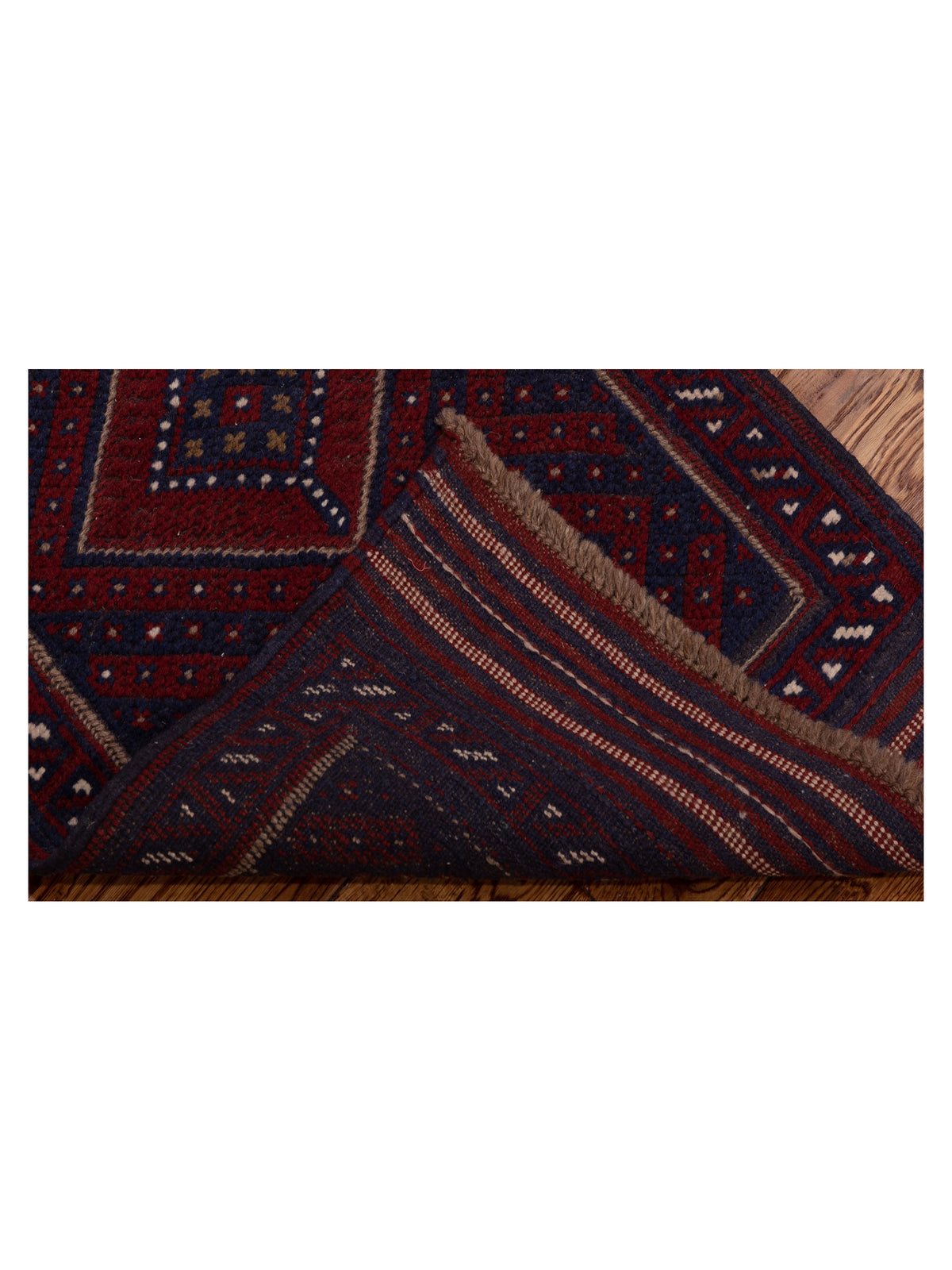 Afghan Soumak 146653 Red Navy 2x8.2 Hand Woven Rug