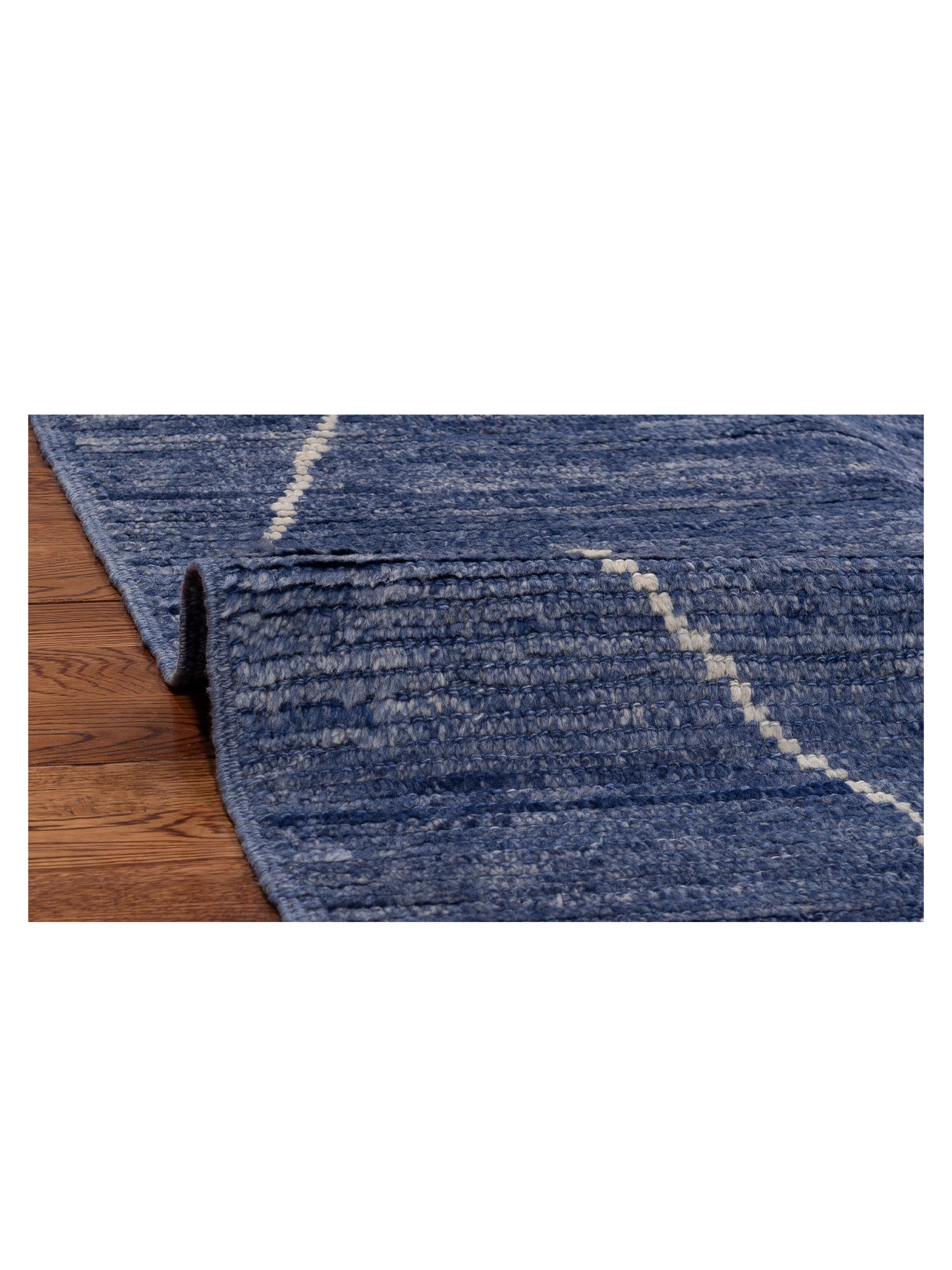 Berber Jean Blue Ivory 9.1x11.8 Hand Knotted Rug