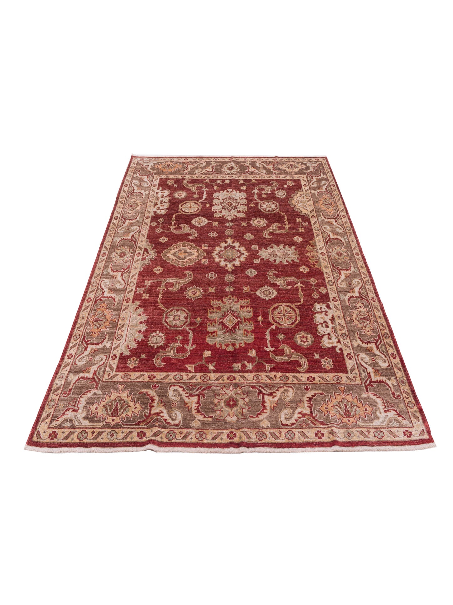 Angora Oushak 125580 Red Brown 7.9x9.3 Hand Knotted Rug