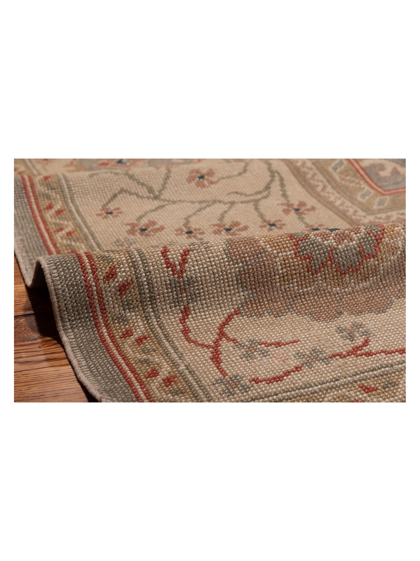 Anadol Oushak 97383 Silver Ivory 12.6x19.4 Hand Knotted Rug