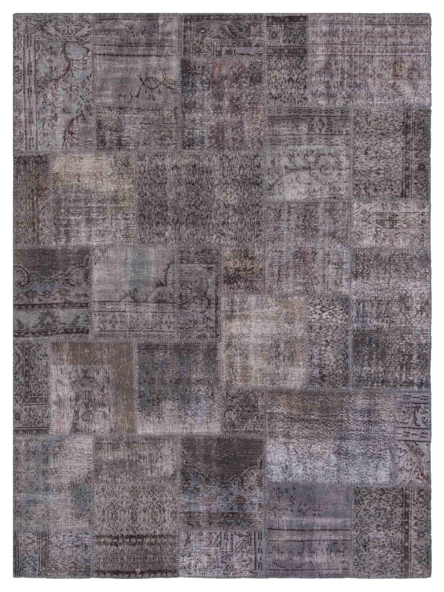 Pasha Turkish Vestige Patchwork Dark Gray Contemporary
